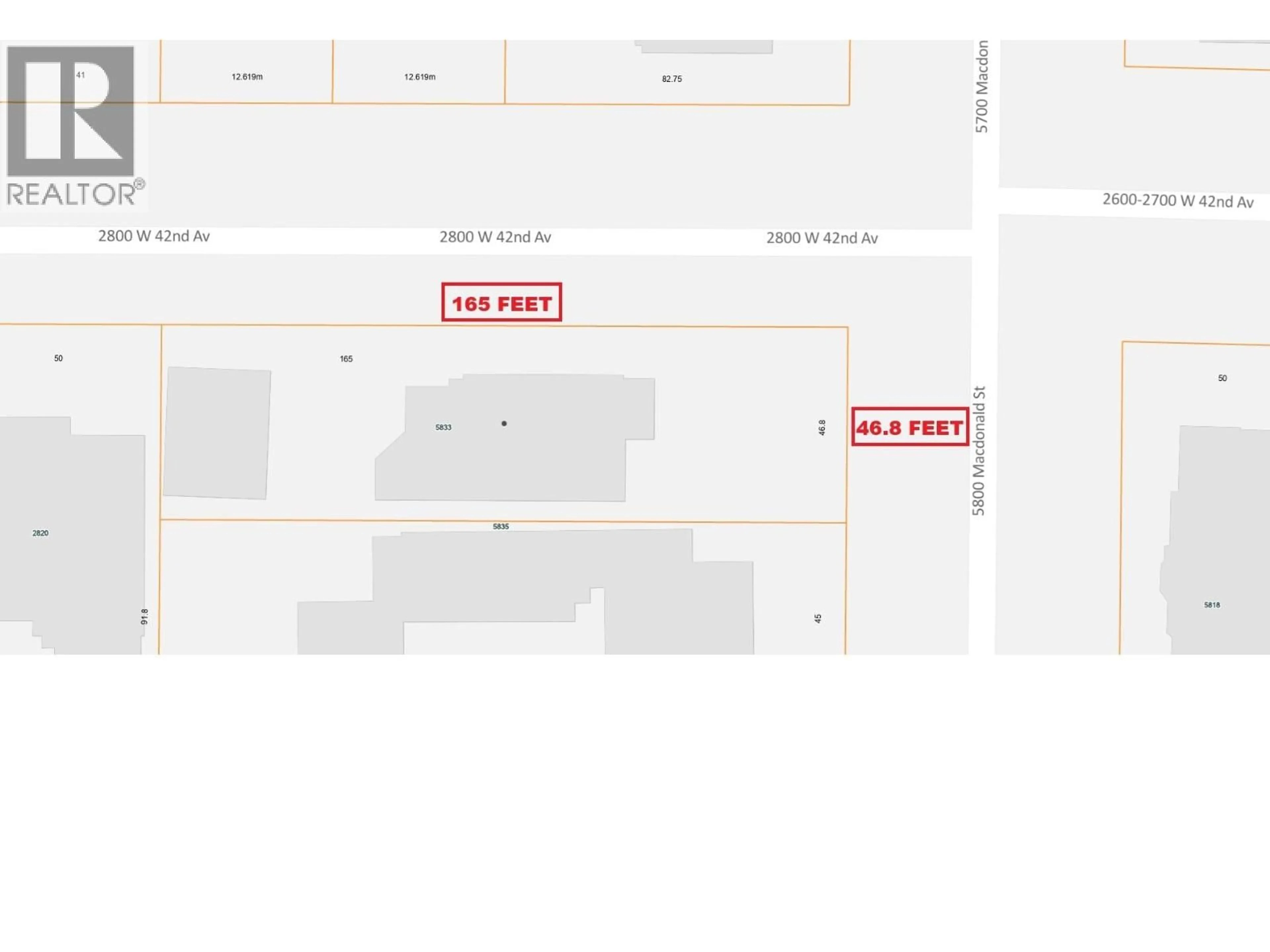 Picture of a map for 5833 MACDONALD STREET, Vancouver British Columbia V6N1E2
