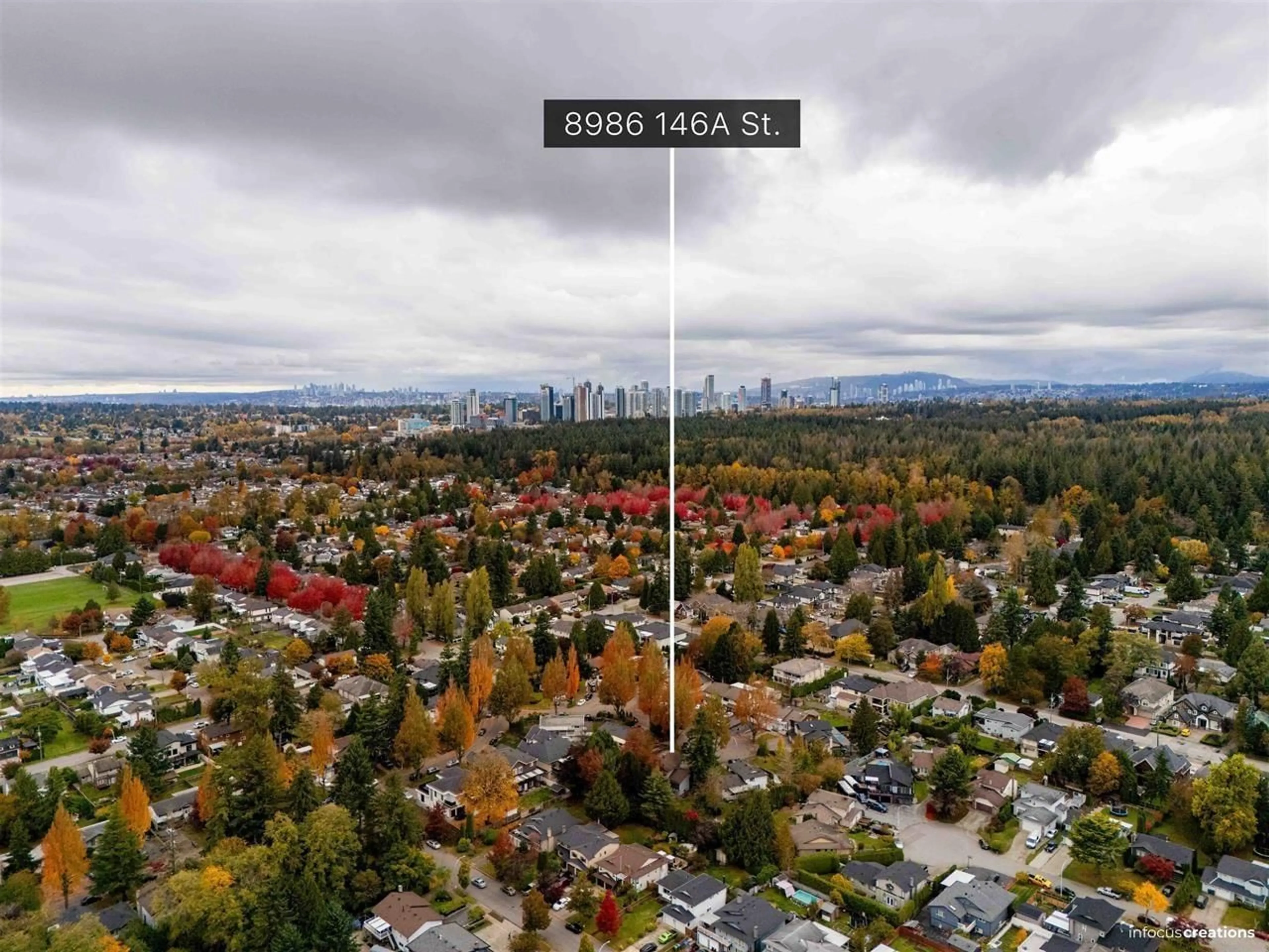 A pic from outside/outdoor area/front of a property/back of a property/a pic from drone, unknown for 8986 146A STREET, Surrey British Columbia V3R7C2