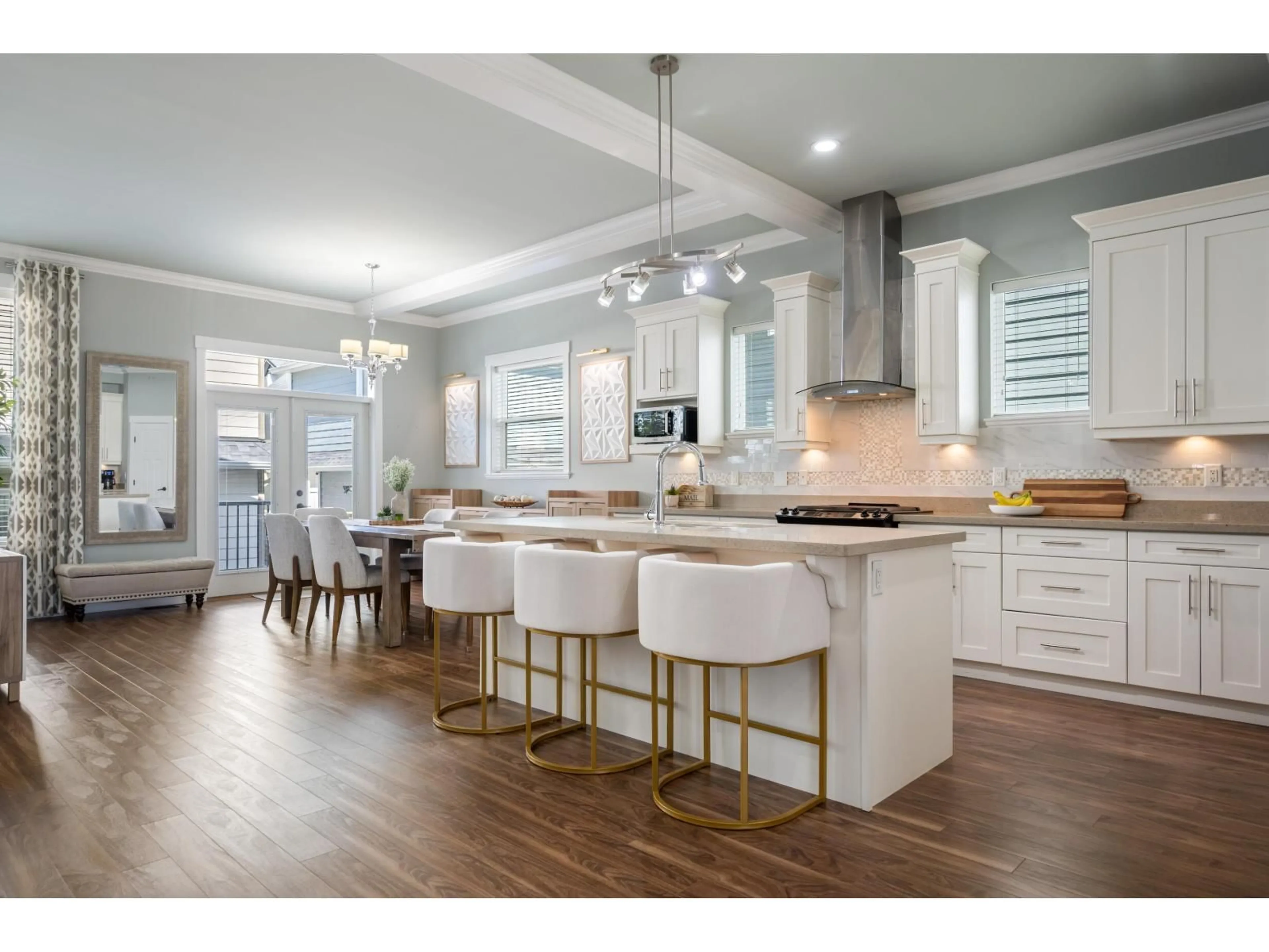 Open concept kitchen, wood/laminate floor for 19171 72A AVENUE, Surrey British Columbia V4N6L1