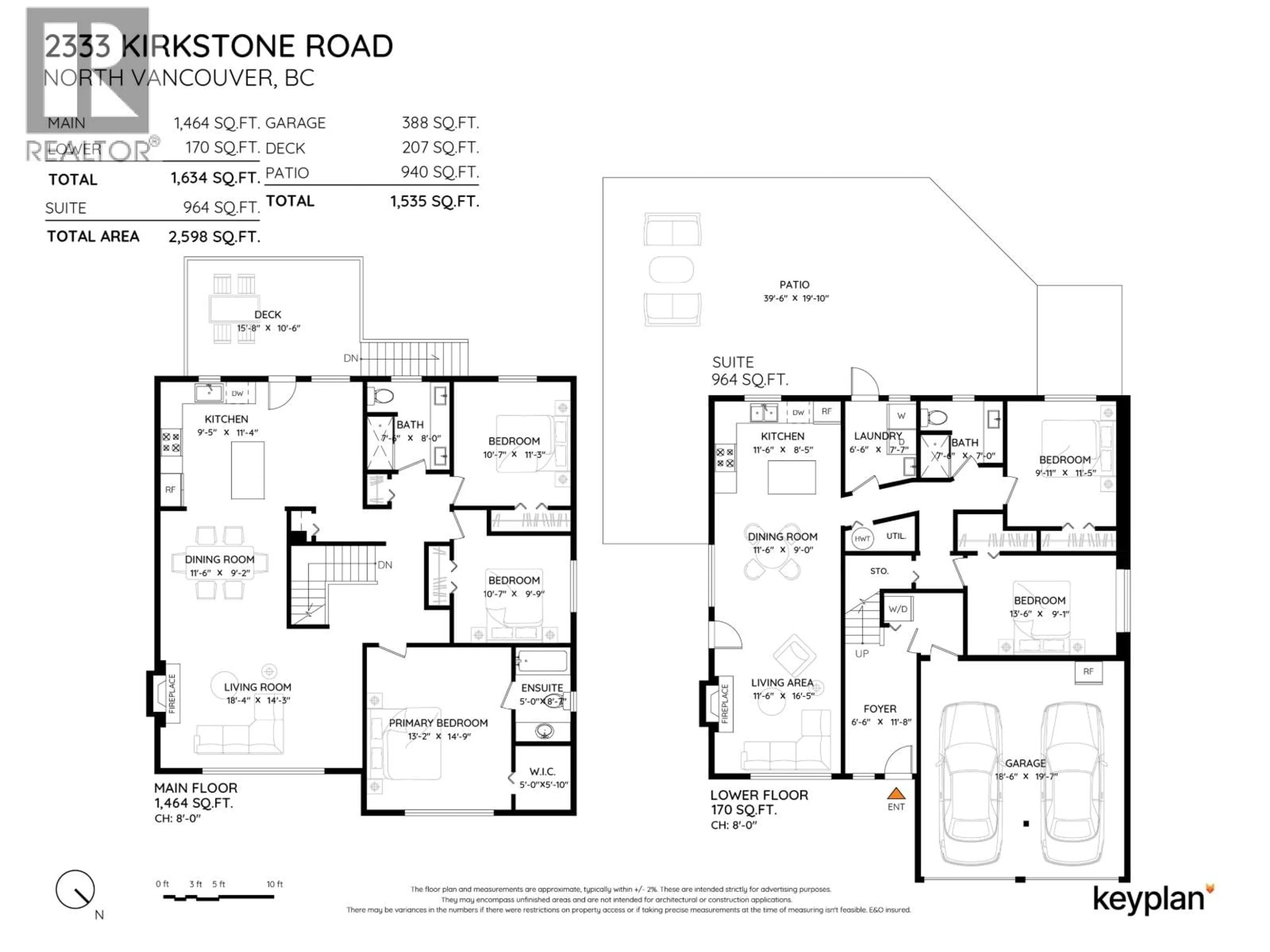 Floor plan for 2333 KIRKSTONE ROAD, North Vancouver British Columbia V7J3M1