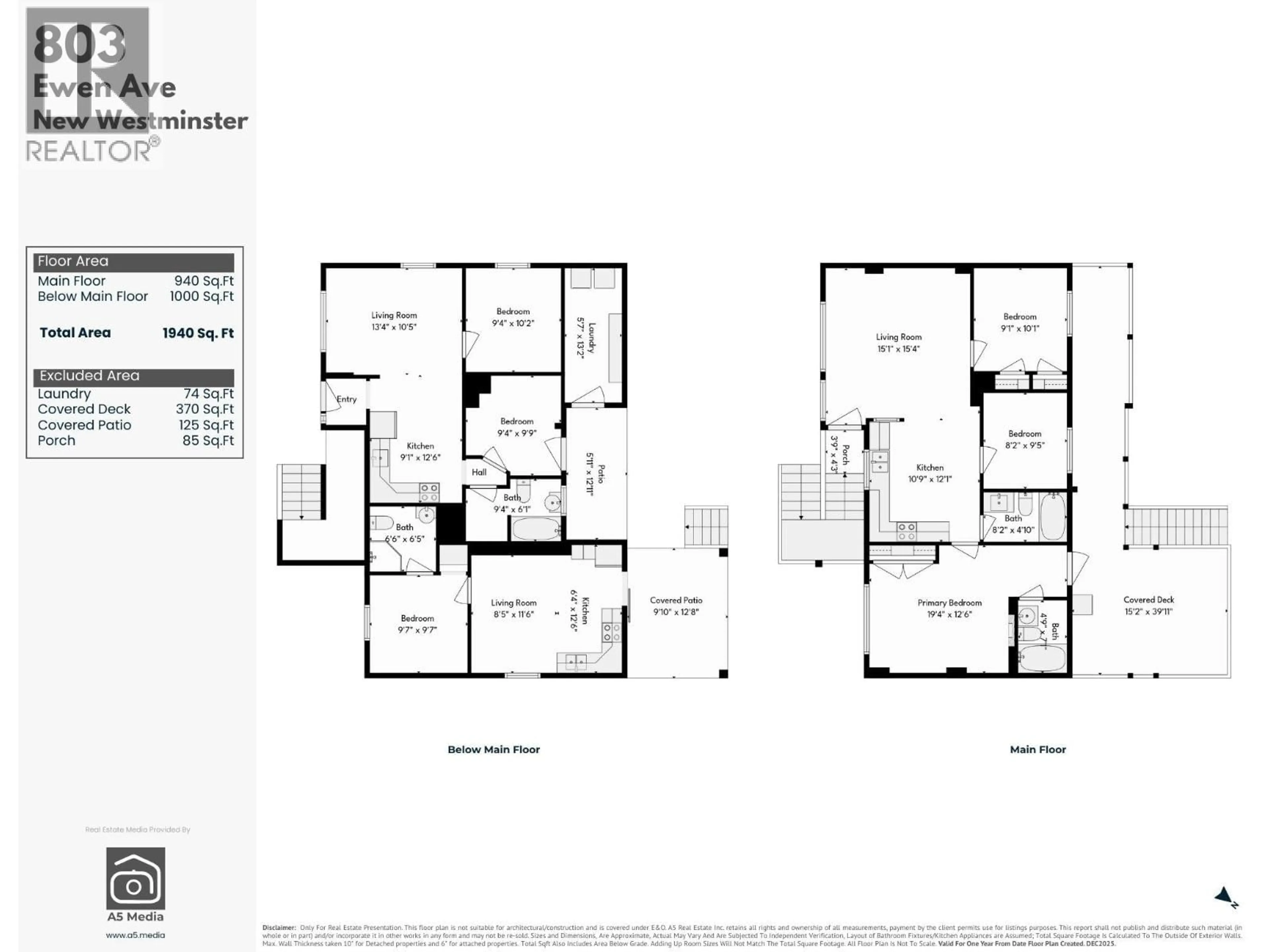Floor plan for 803 EWEN AVENUE, New Westminster British Columbia V3M5C6