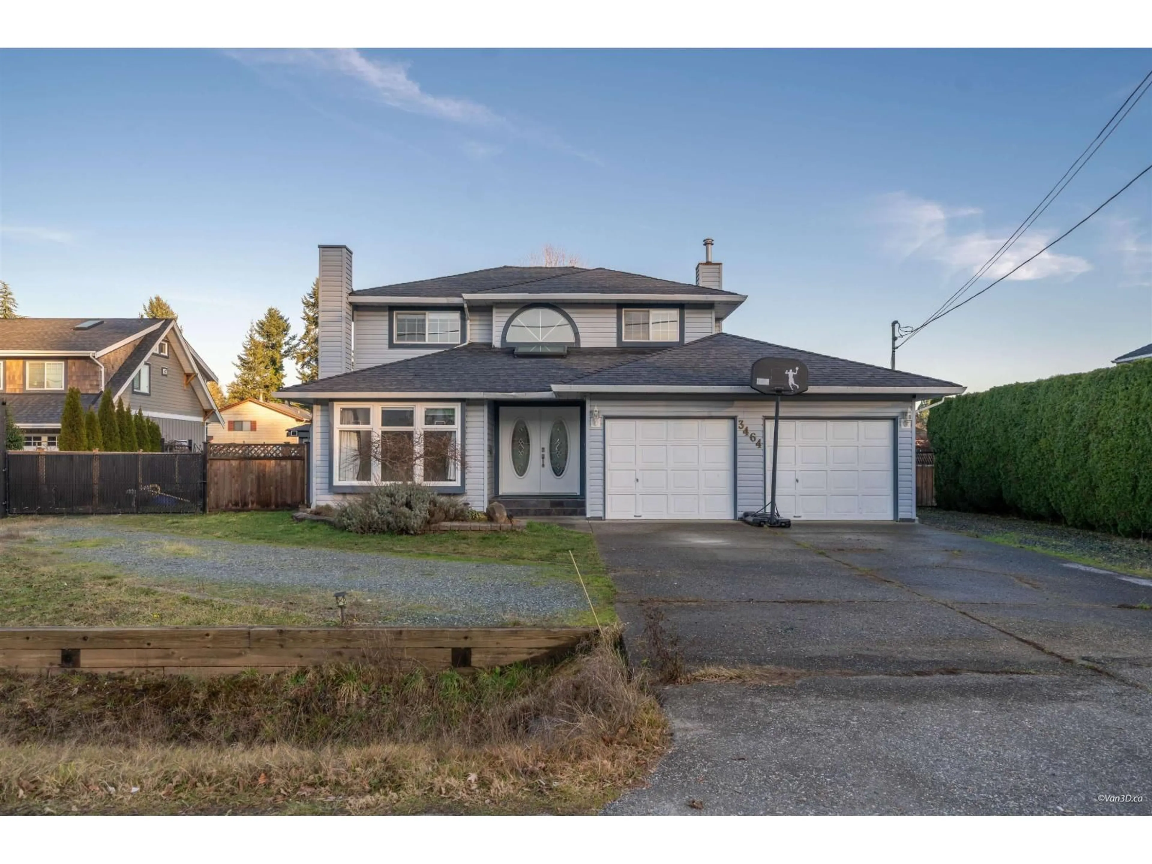 A pic from outside/outdoor area/front of a property/back of a property/a pic from drone, street for 3464 196 STREET, Langley British Columbia V3A4T7