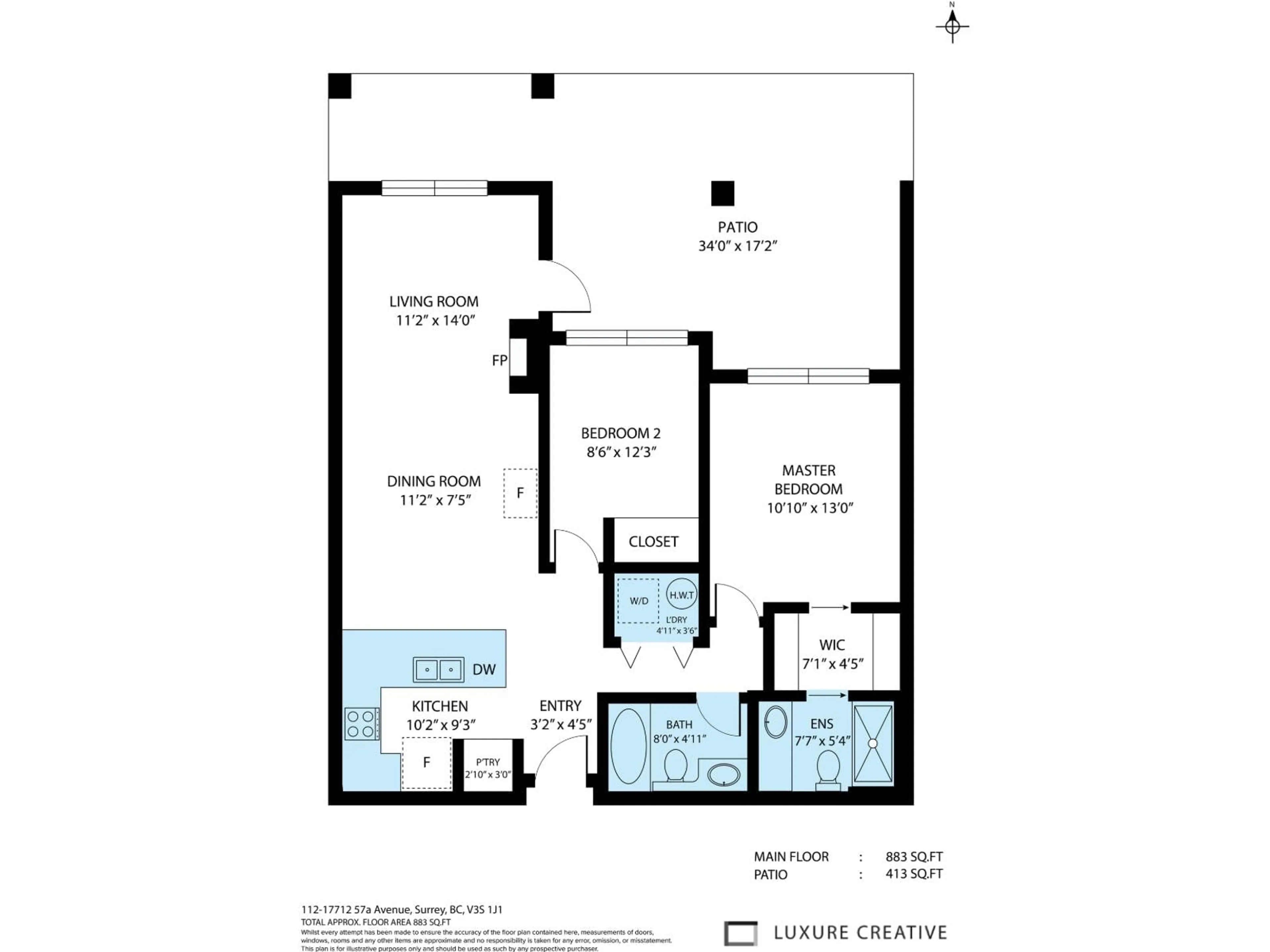 Floor plan for 112 - 17712 57A AVENUE, Surrey British Columbia V3S1J1