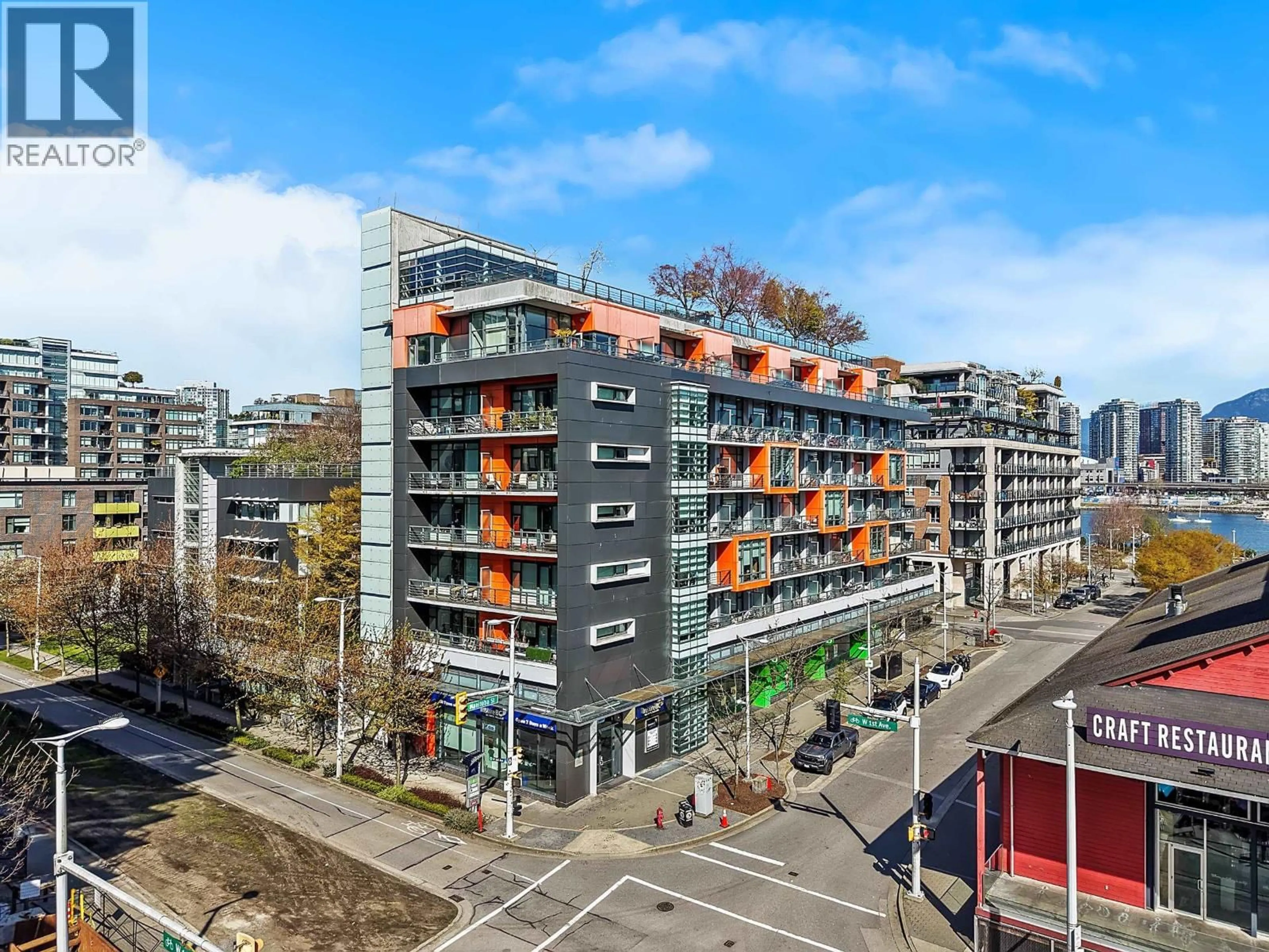A pic from outside/outdoor area/front of a property/back of a property/a pic from drone, city buildings view from balcony for 610 - 123 1ST AVENUE, Vancouver British Columbia V5Y0E2