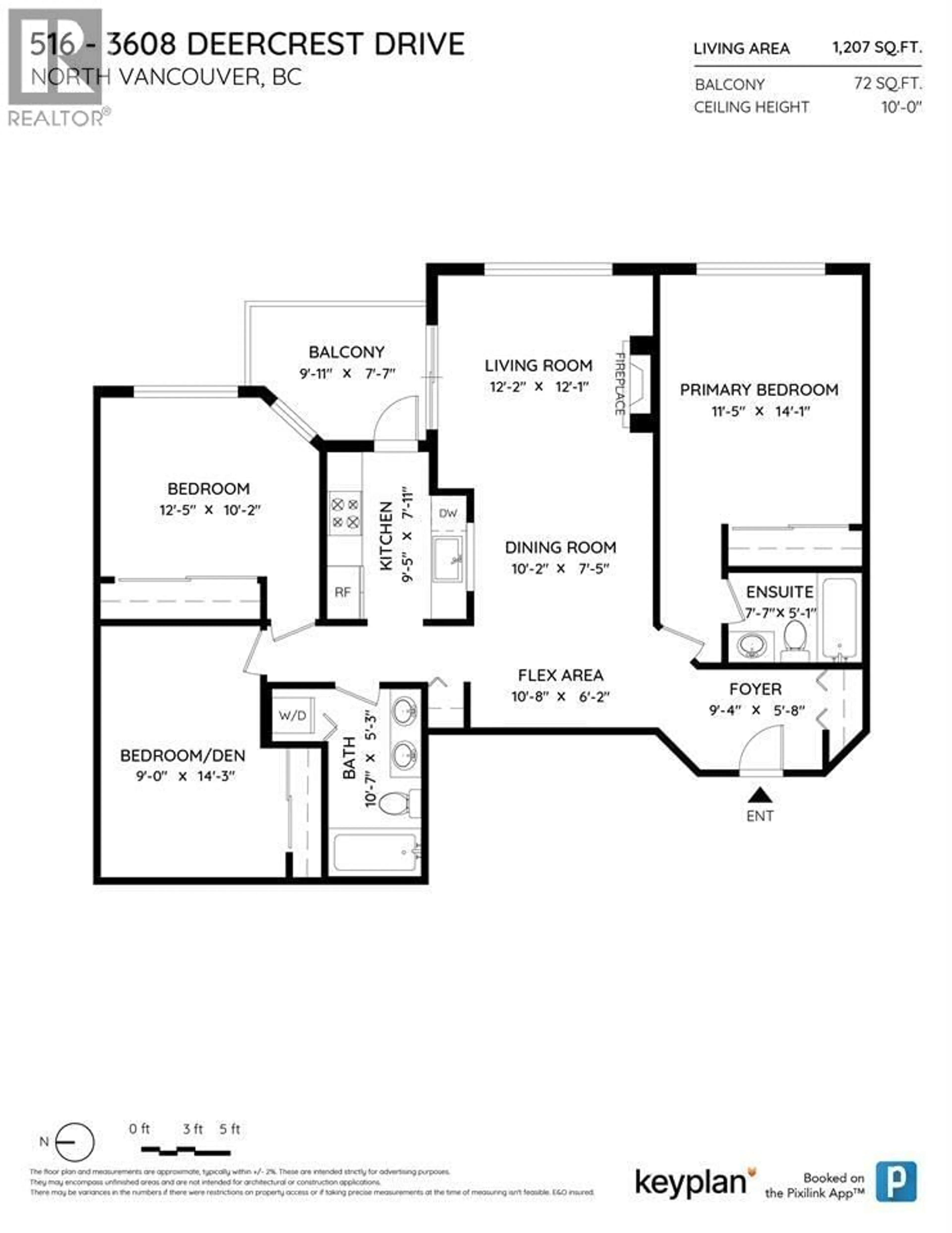 Floor plan for 516 - 3608 DEERCREST DRIVE, North Vancouver British Columbia V7G2S6