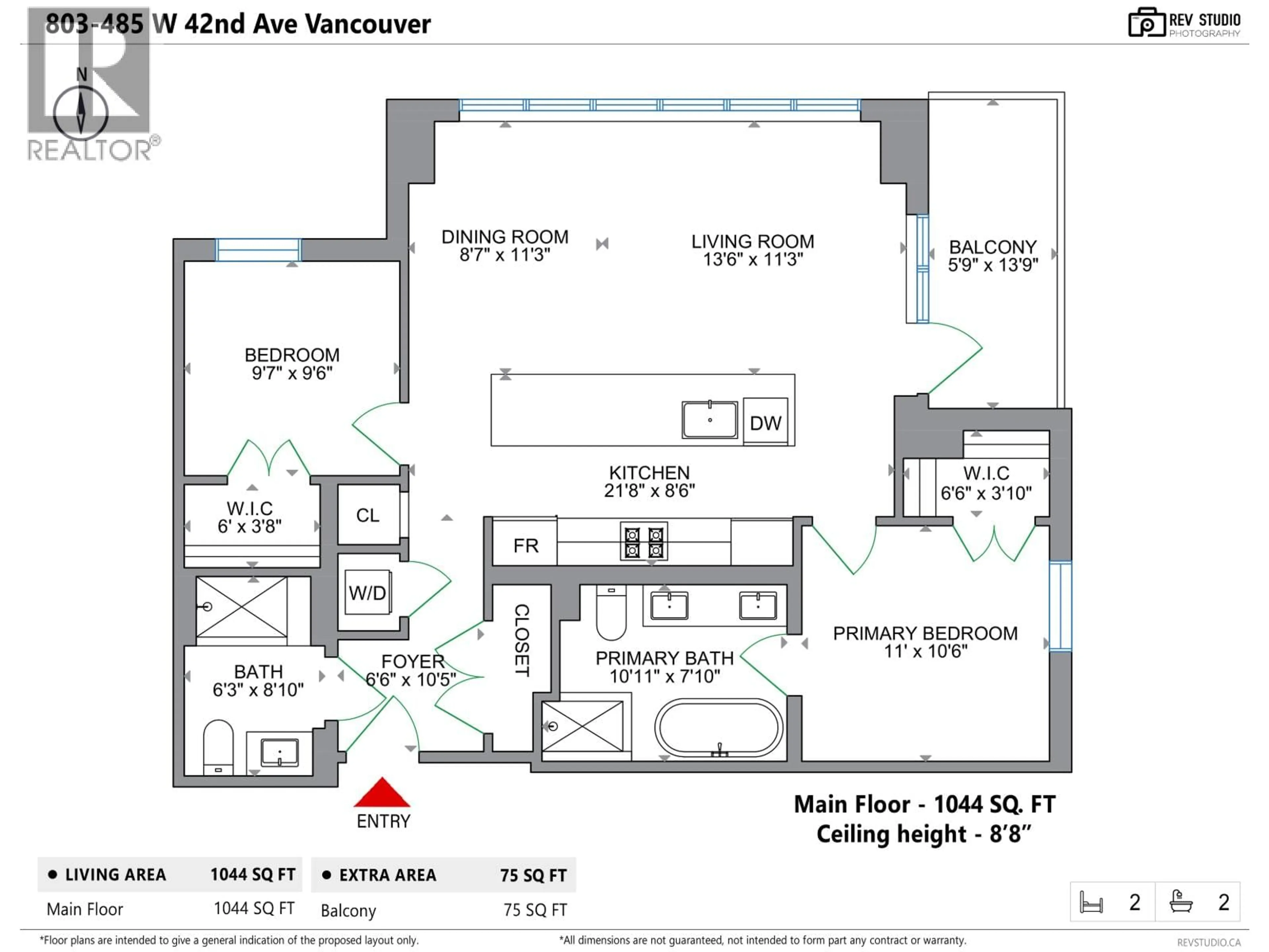 Floor plan for 803 - 485 42ND AVENUE, Vancouver British Columbia V5Y0R6