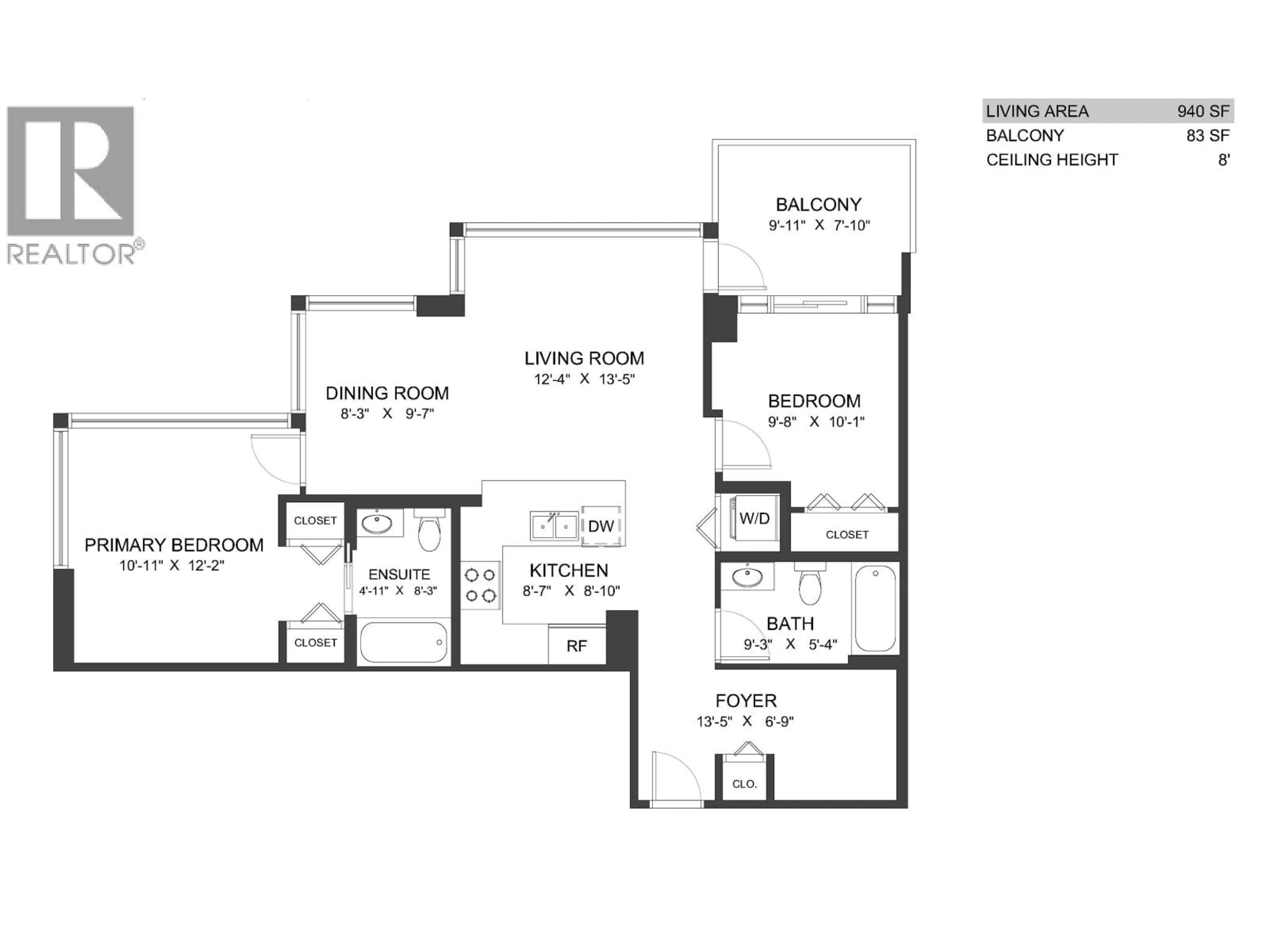 Floor plan for 806 - 575 DELESTRE AVENUE, Coquitlam British Columbia V3K0A6