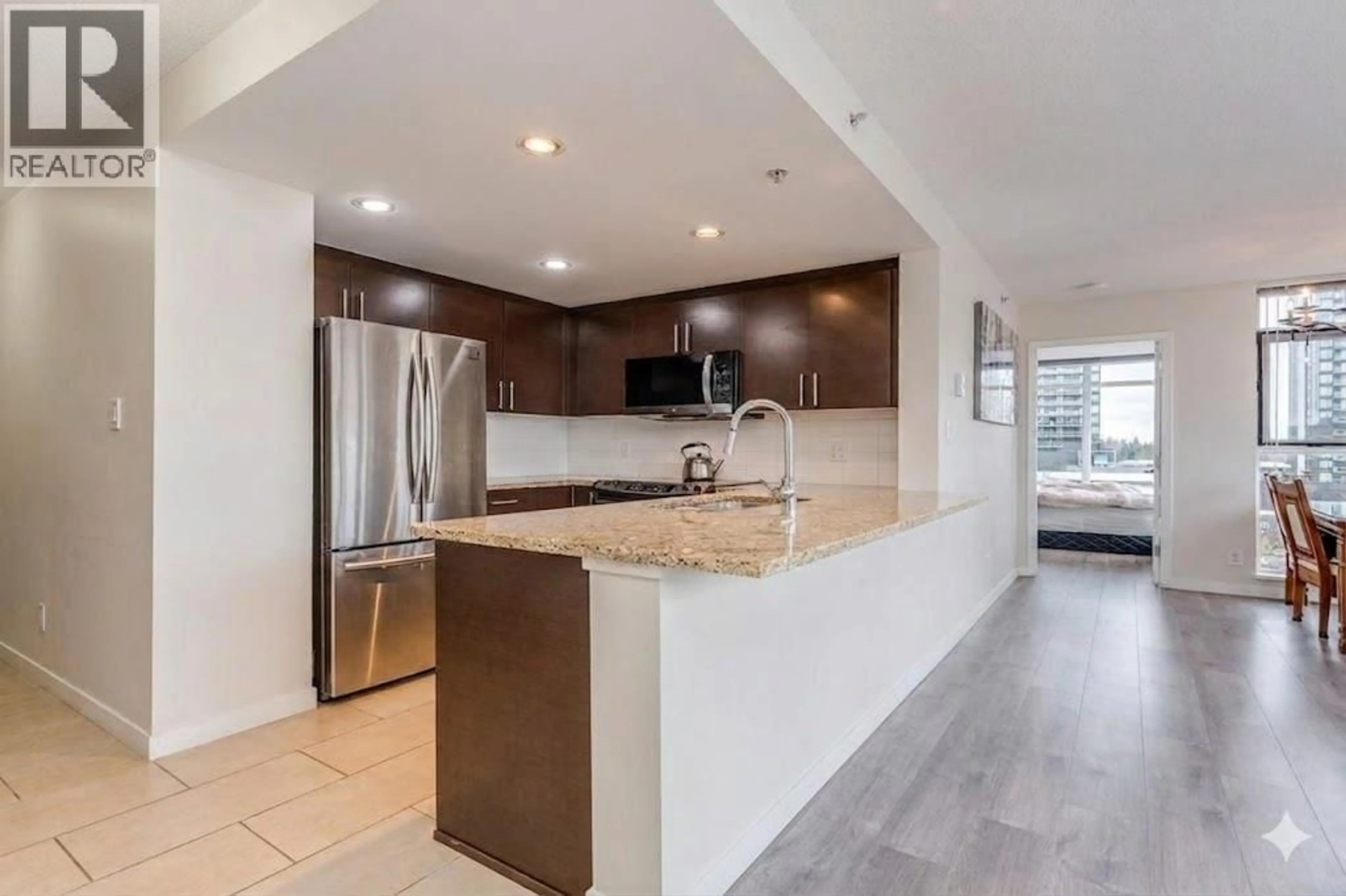 Open concept kitchen, ceramic/tile floor for 806 - 575 DELESTRE AVENUE, Coquitlam British Columbia V3K0A6