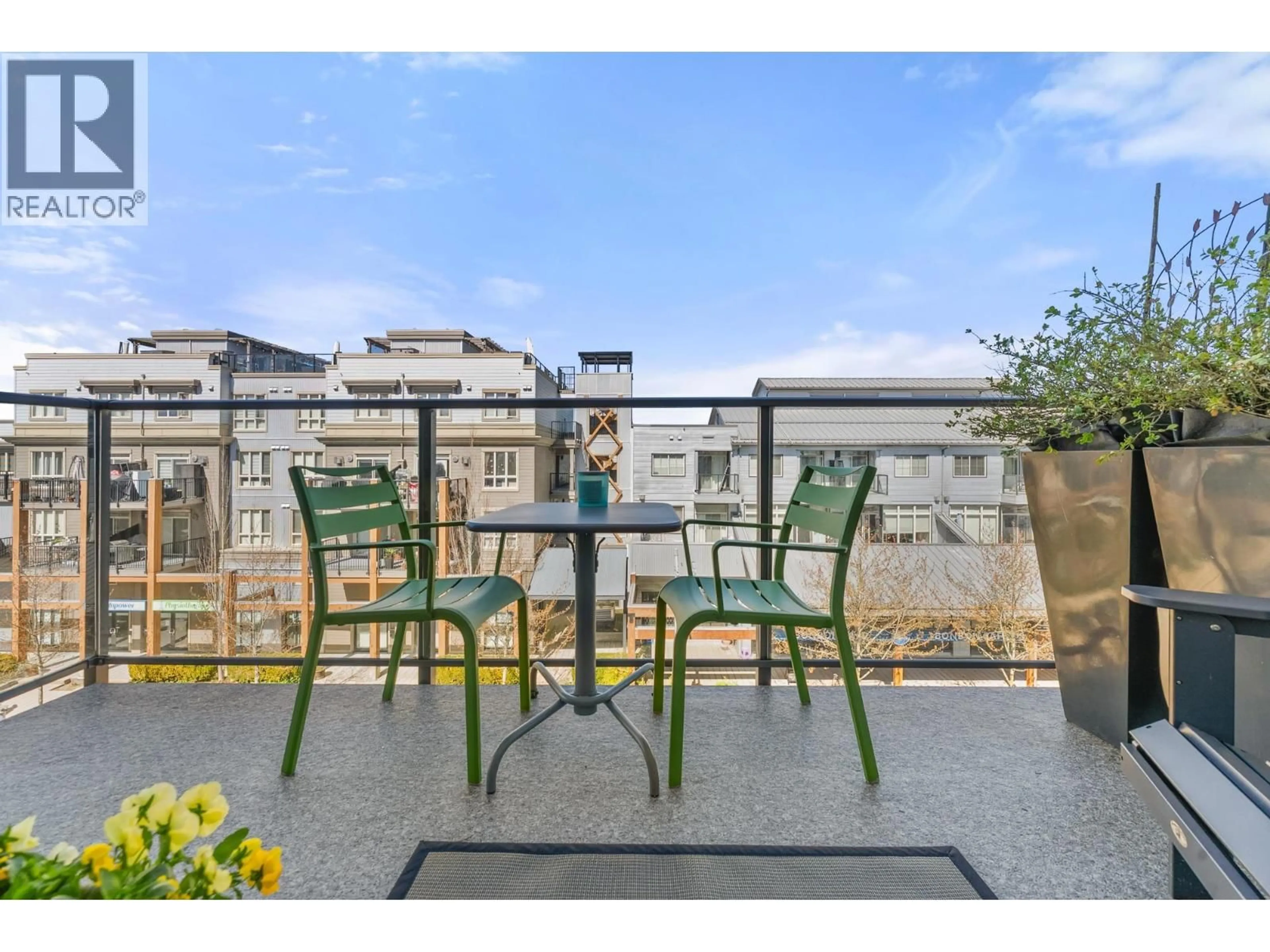 Patio, city buildings view from balcony for 302 - 6168 LONDON ROAD, Richmond British Columbia V7E4J2