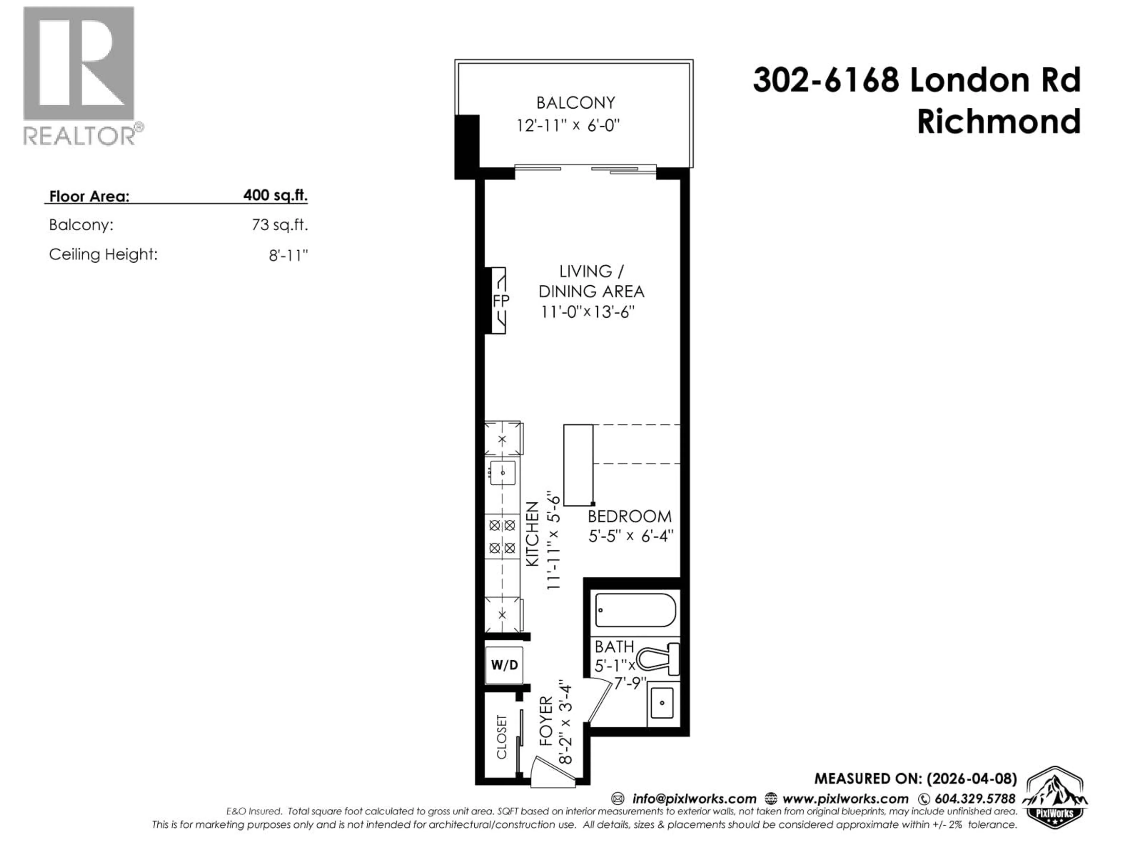 Floor plan for 302 - 6168 LONDON ROAD, Richmond British Columbia V7E4J2