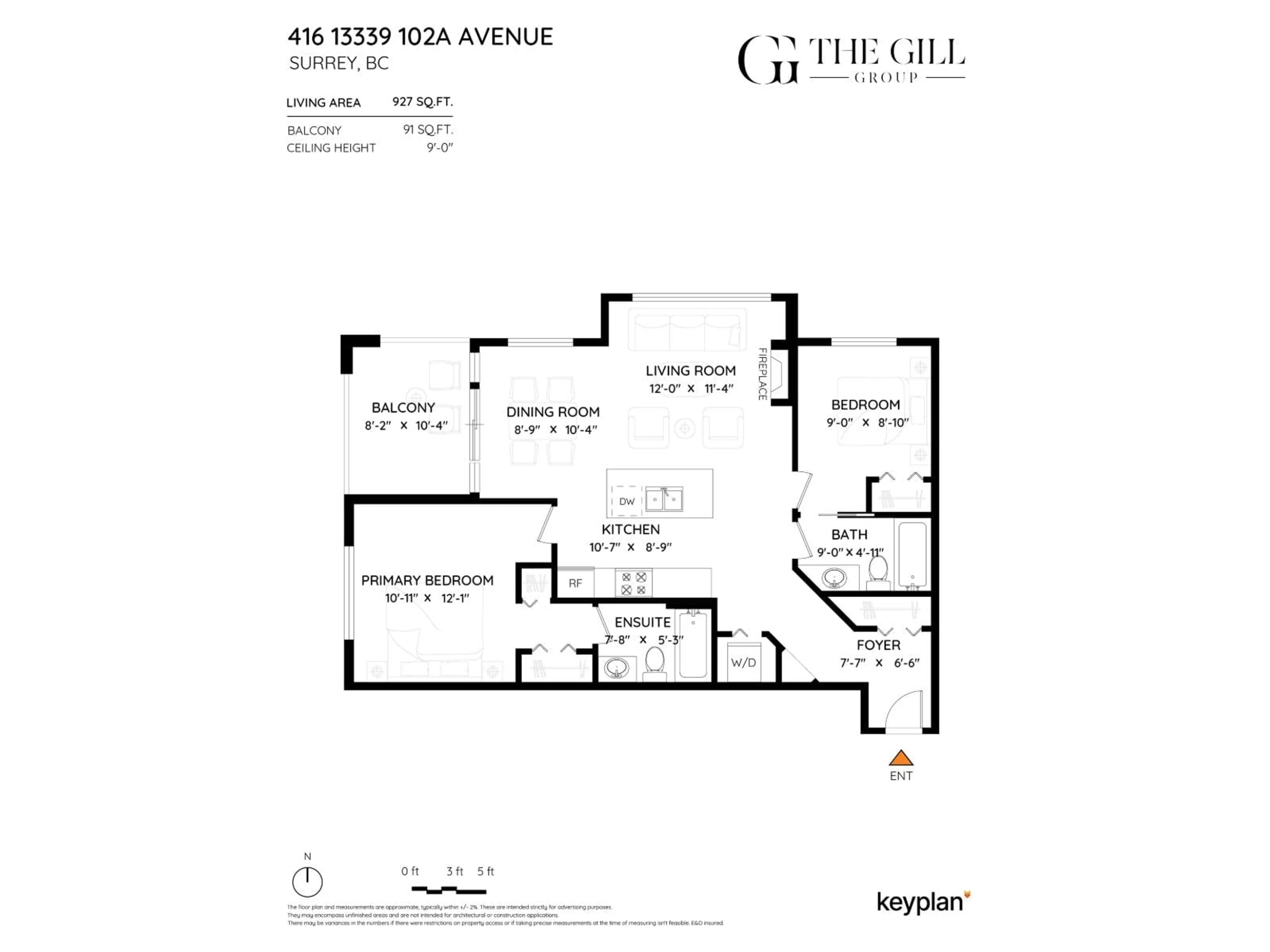 Floor plan for 416 - 13339 102A AVENUE, Surrey British Columbia V3T0C5