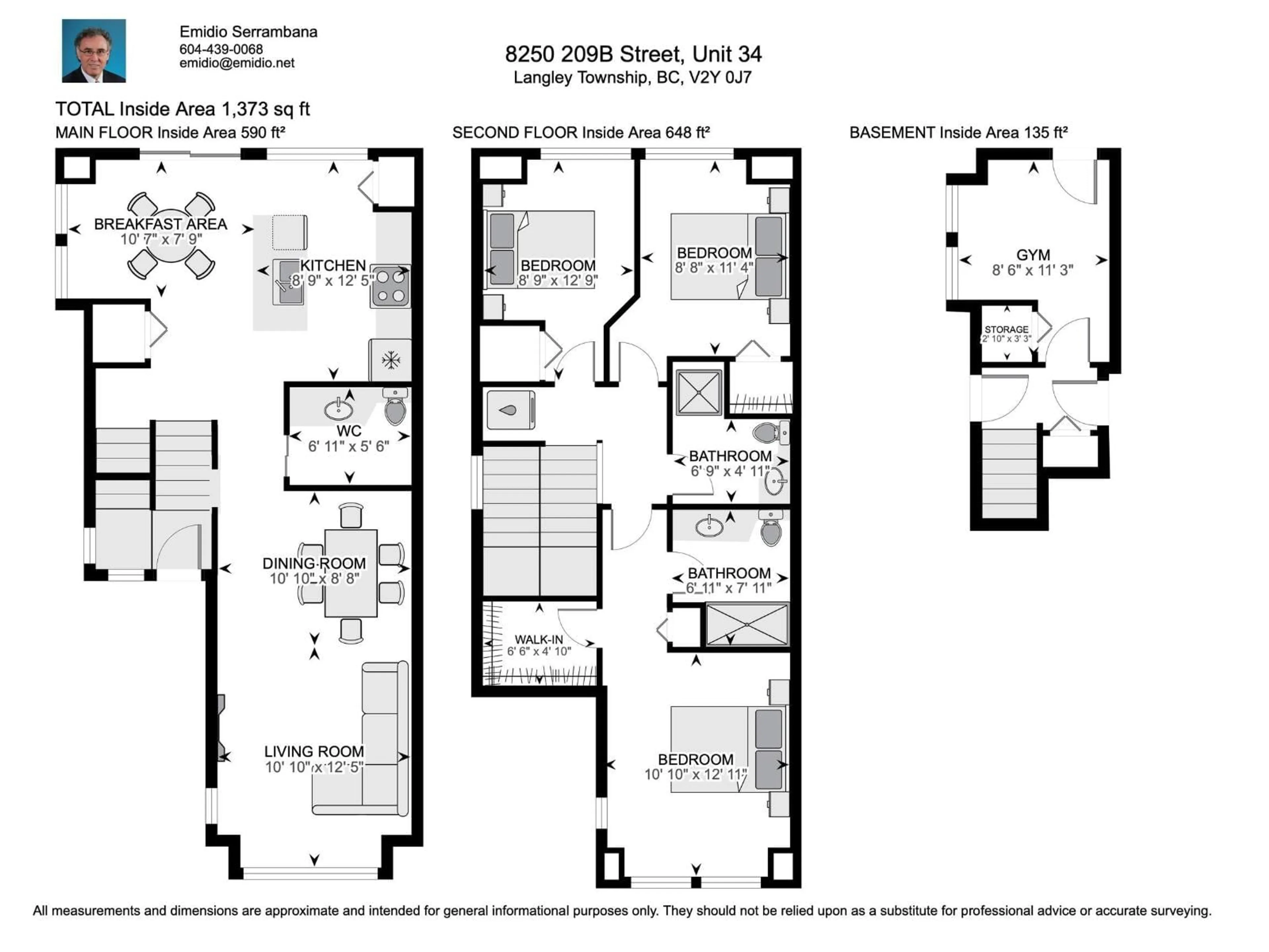 Floor plan for 34 - 8250 209B STREET, Langley British Columbia V2Y0J7
