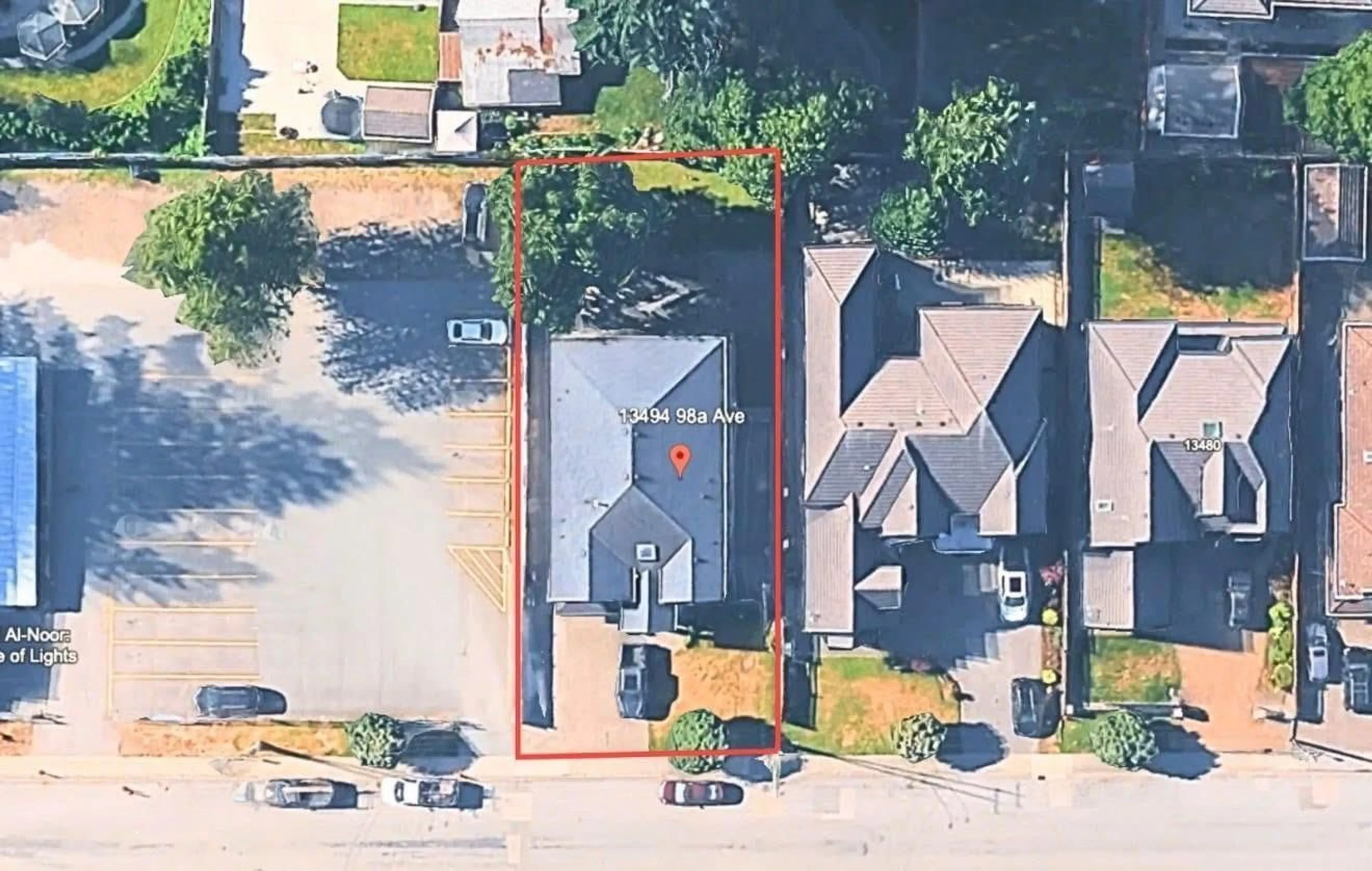 A pic from outside/outdoor area/front of a property/back of a property/a pic from drone, street for 13494 98A AVENUE, Surrey British Columbia V3T1C8