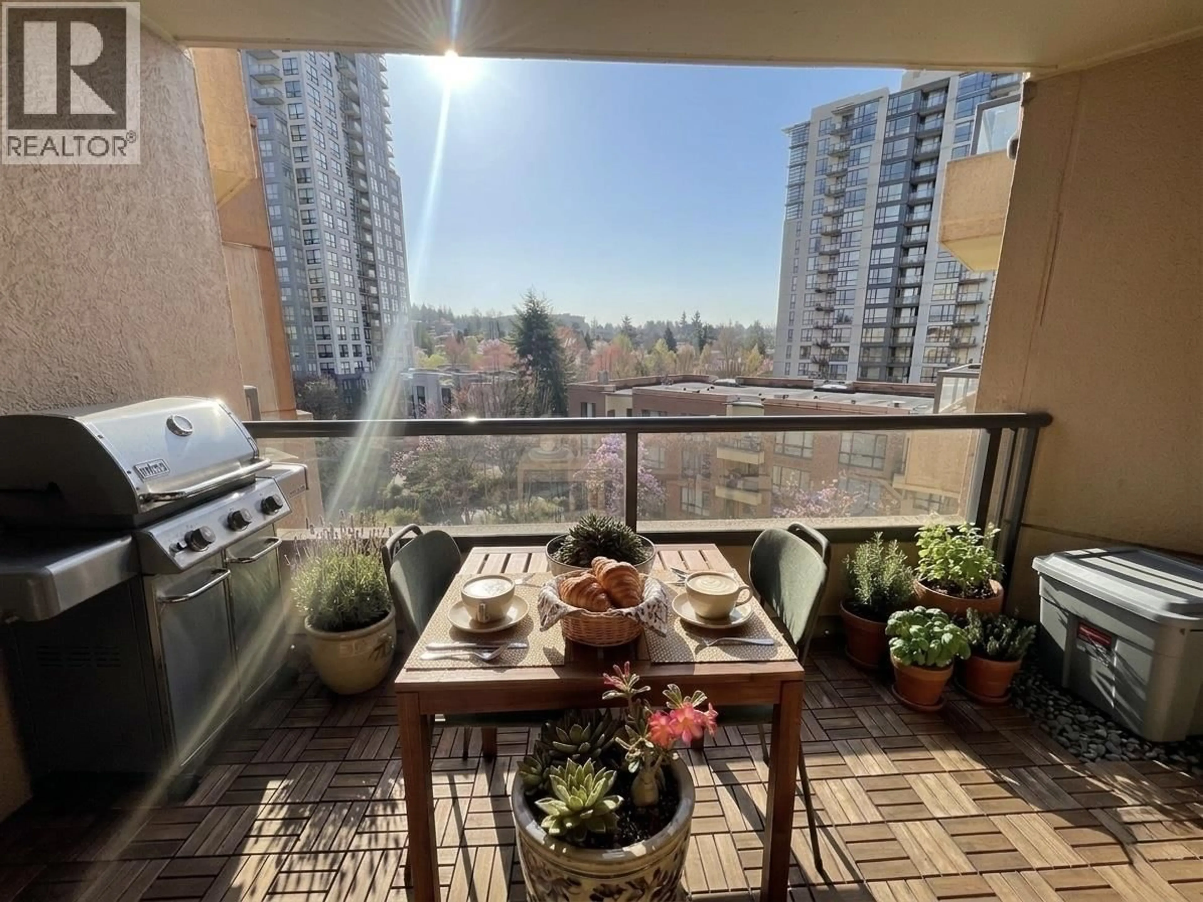 Balcony in the apartment, city buildings view from balcony for 610 - 5288 MELBOURNE STREET, Vancouver British Columbia V5R6E6