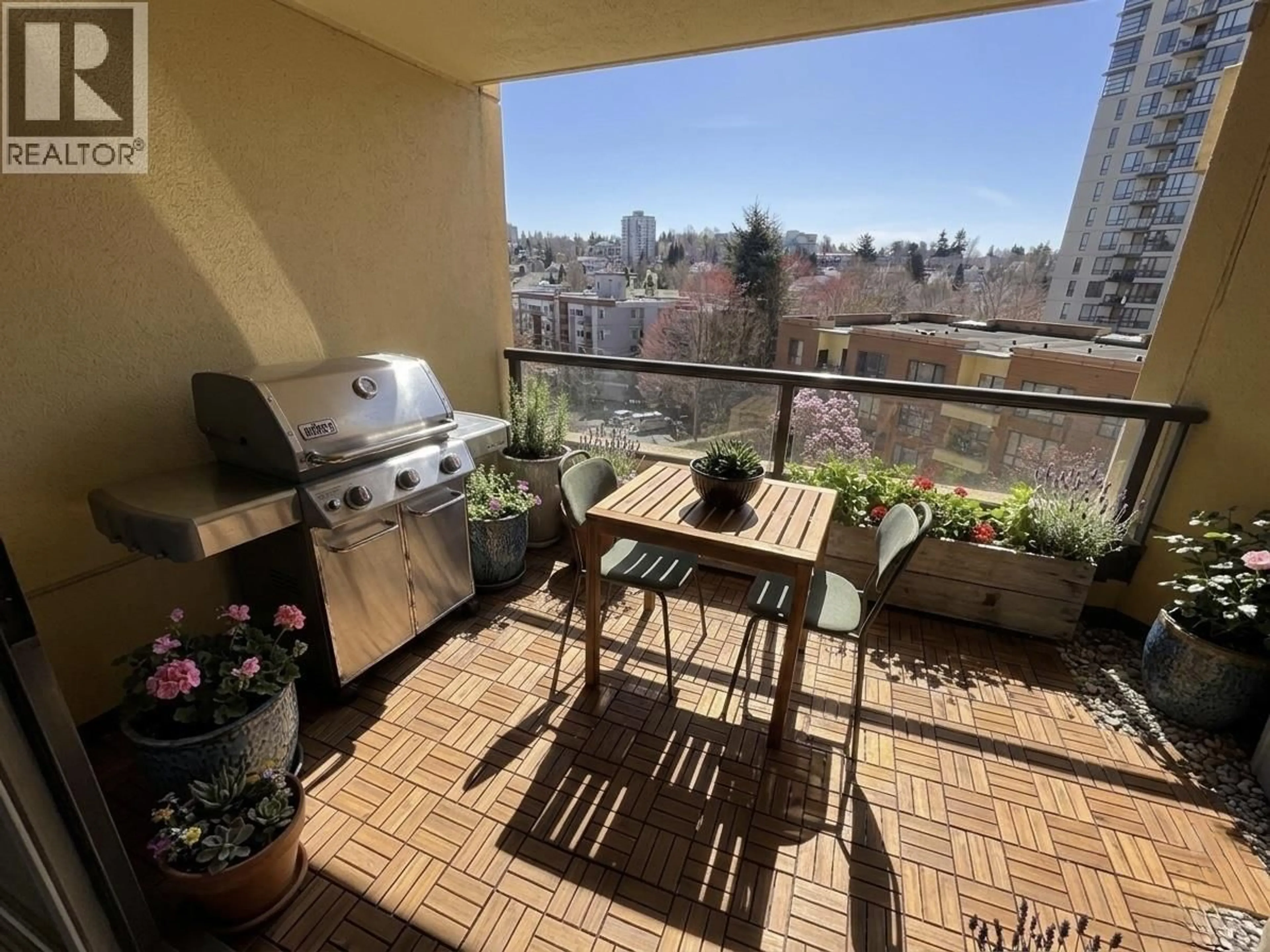 Balcony in the apartment, city buildings view from balcony for 610 - 5288 MELBOURNE STREET, Vancouver British Columbia V5R6E6