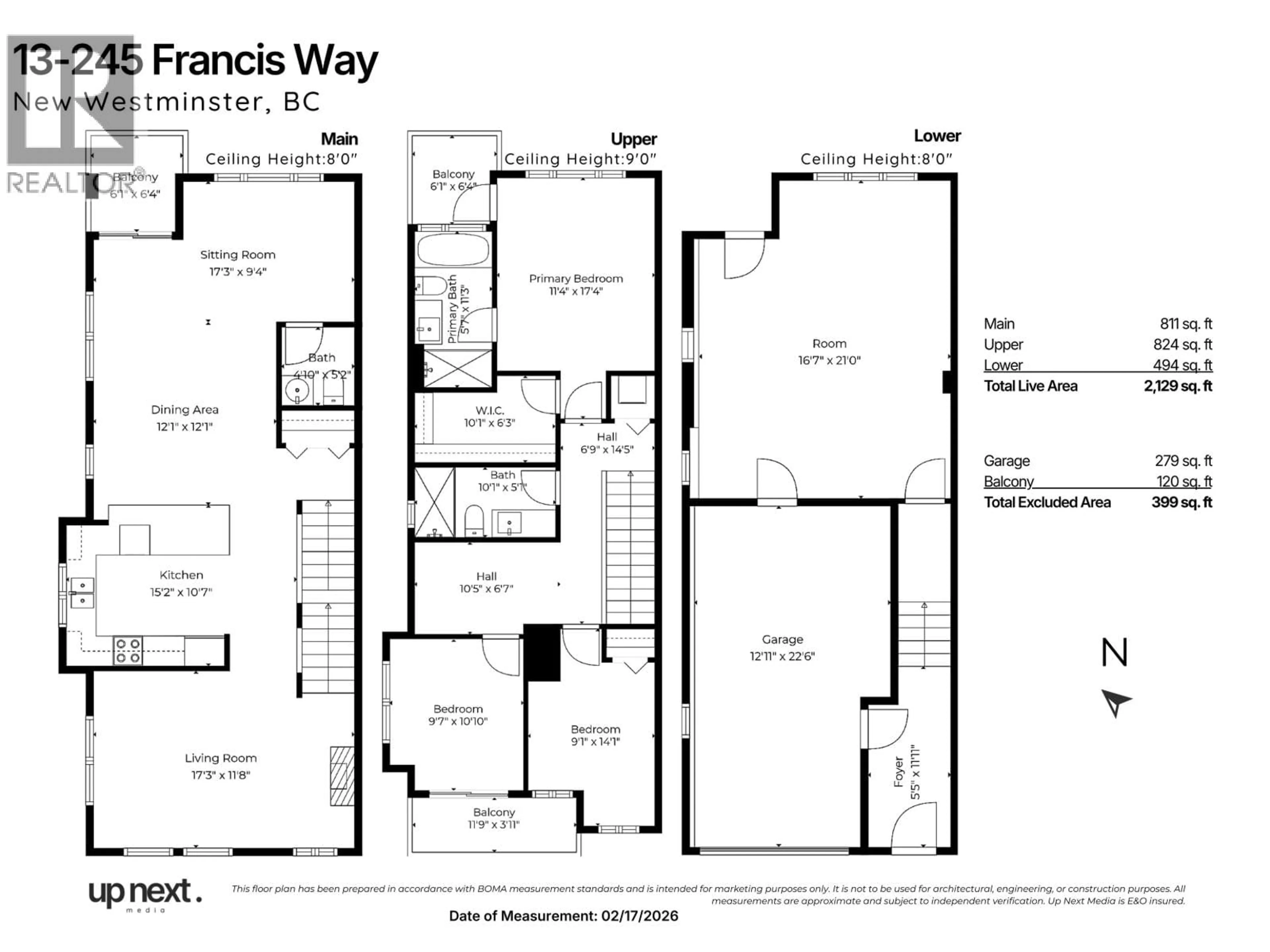 Floor plan for 13 - 245 FRANCIS WAY, New Westminster British Columbia V3L0A7