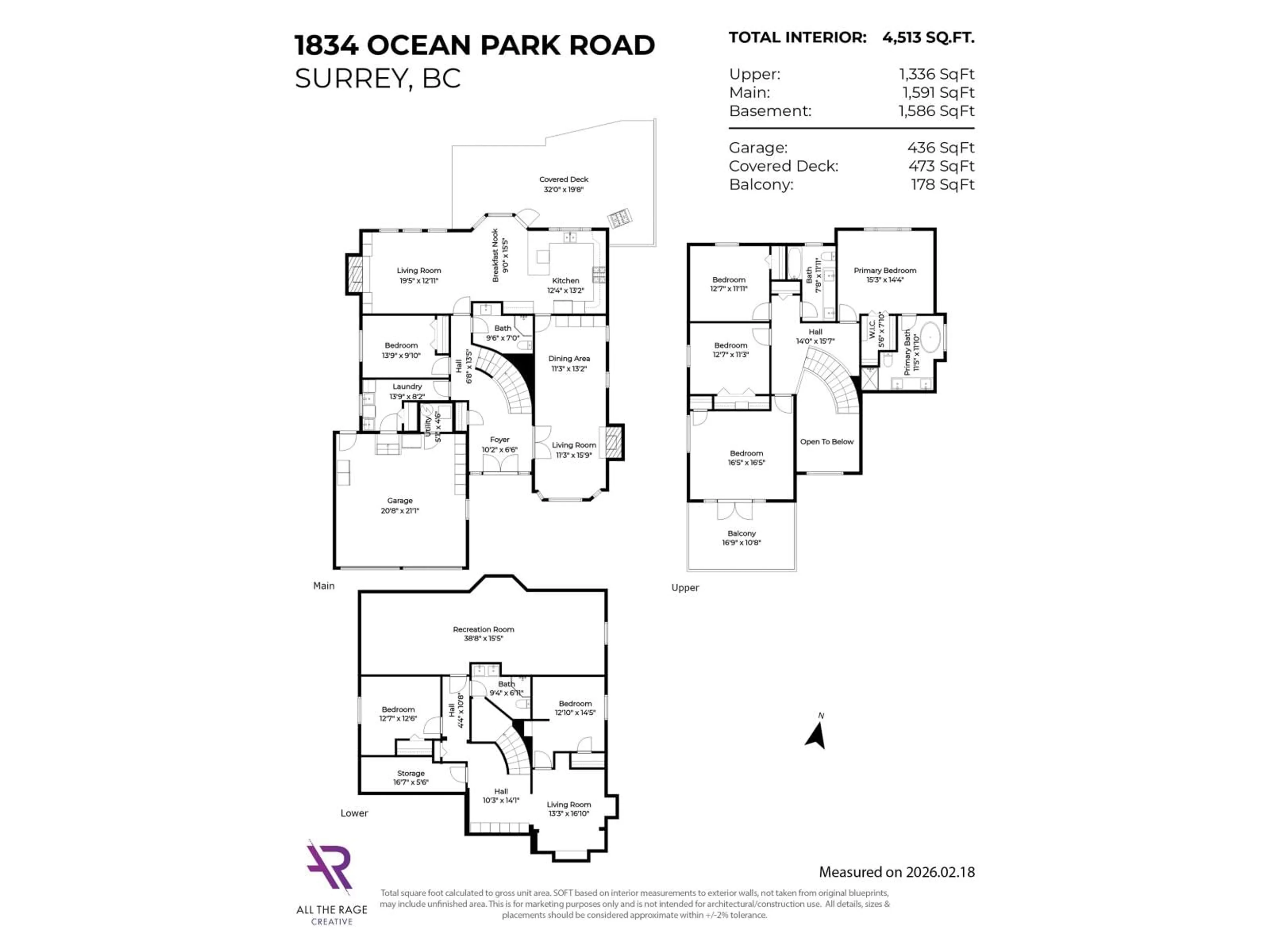 Floor plan for 1834 OCEAN PARK ROAD, Surrey British Columbia V4A3M3