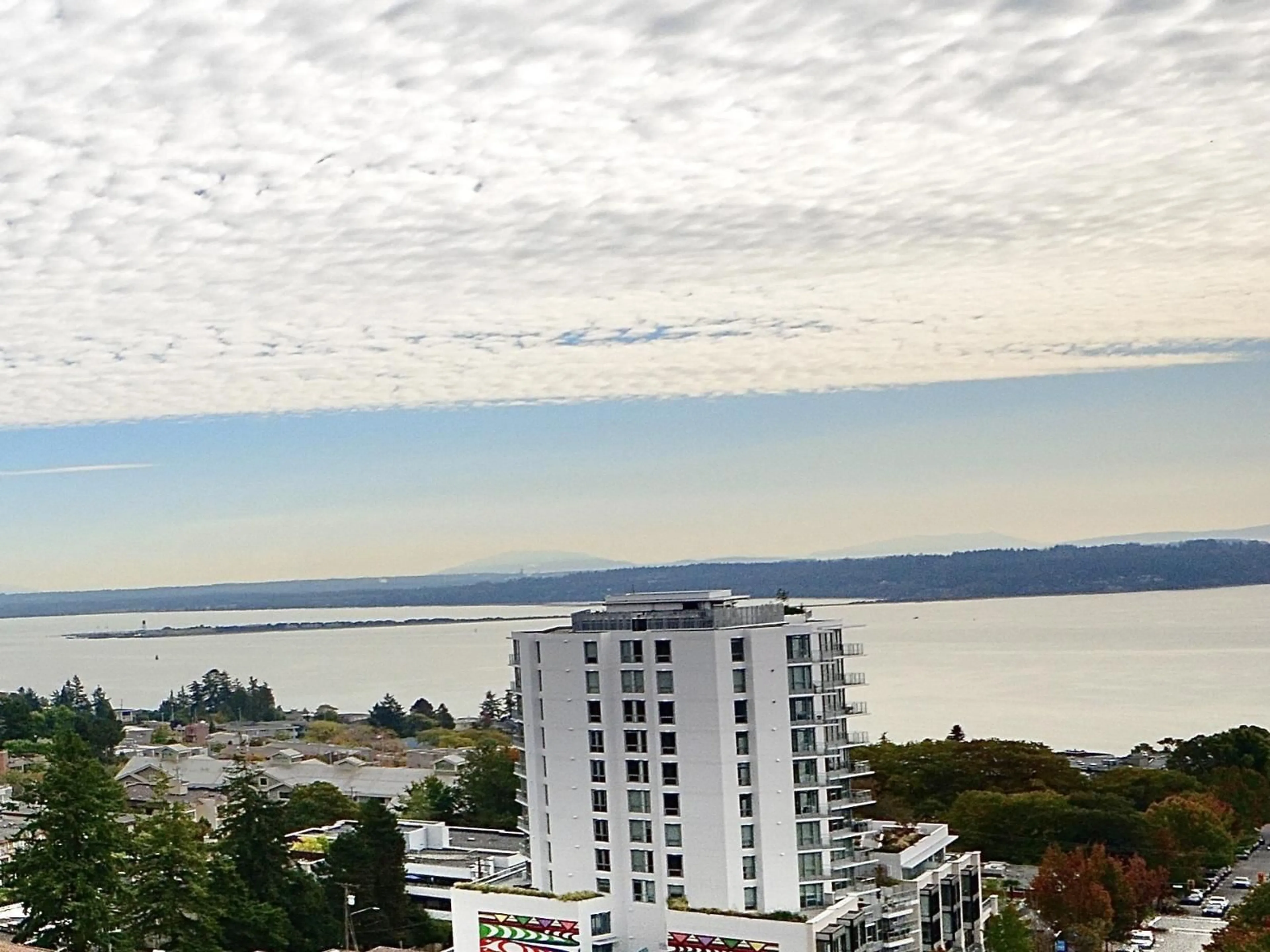 A pic from outside/outdoor area/front of a property/back of a property/a pic from drone, water/lake/river/ocean view for 1406 - 1473 JOHNSTON ROAD, White Rock British Columbia V4B0A2