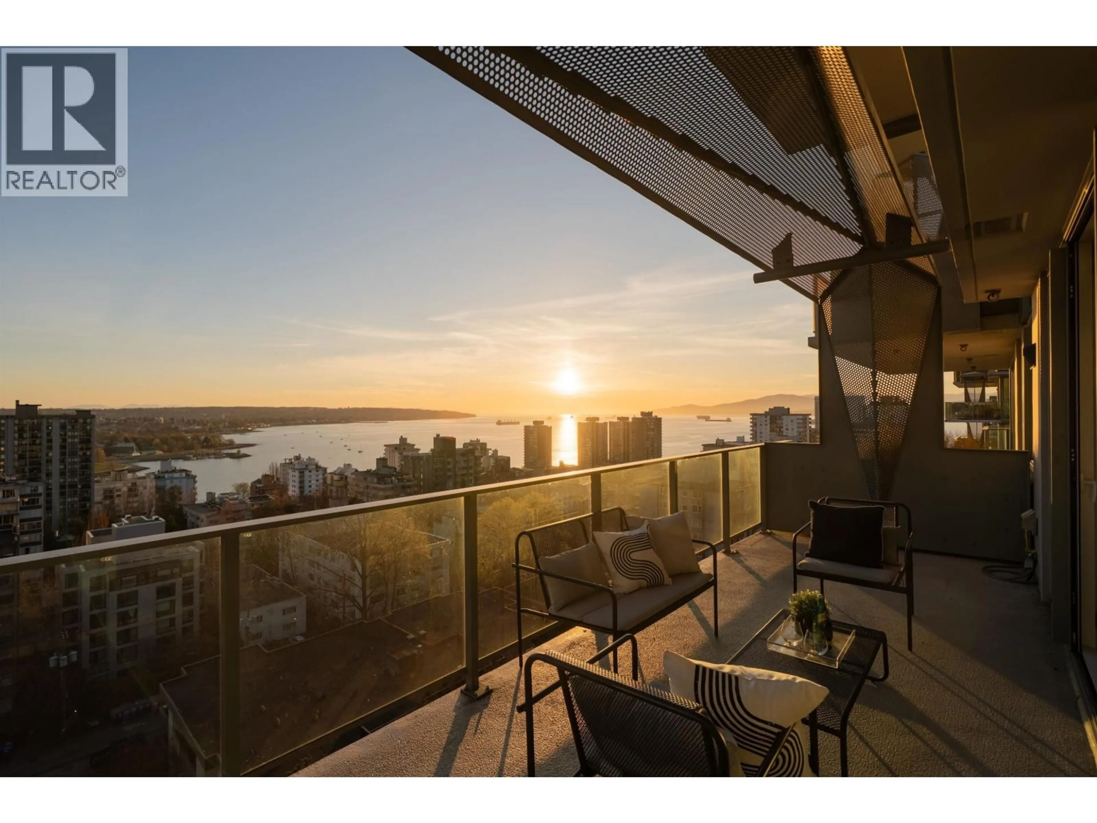Balcony in the apartment, water/lake/river/ocean view for 1503 - 1365 DAVIE STREET, Vancouver British Columbia V6E1N5