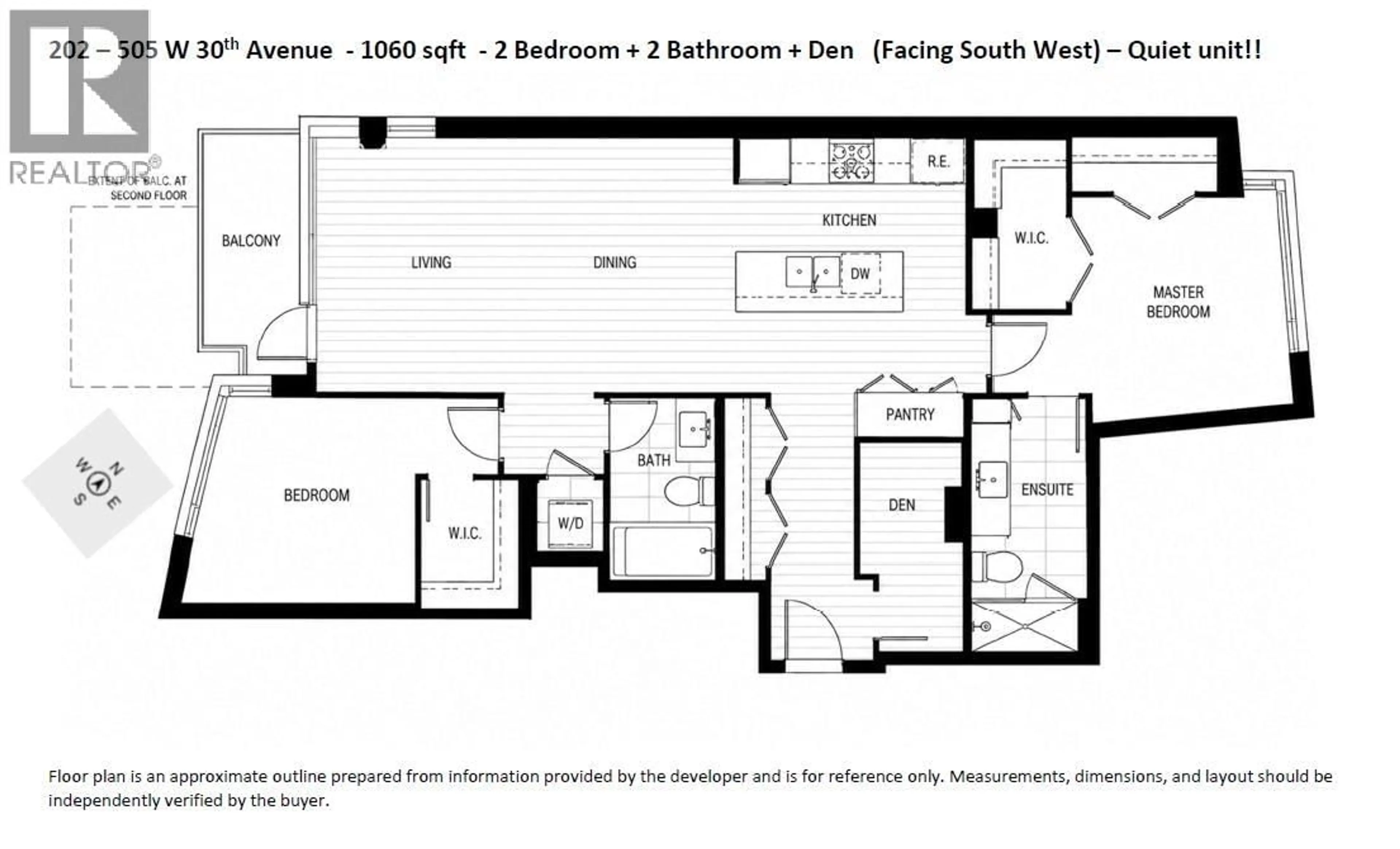 Floor plan for 202 - 505 30TH AVENUE, Vancouver British Columbia V5Z0G4