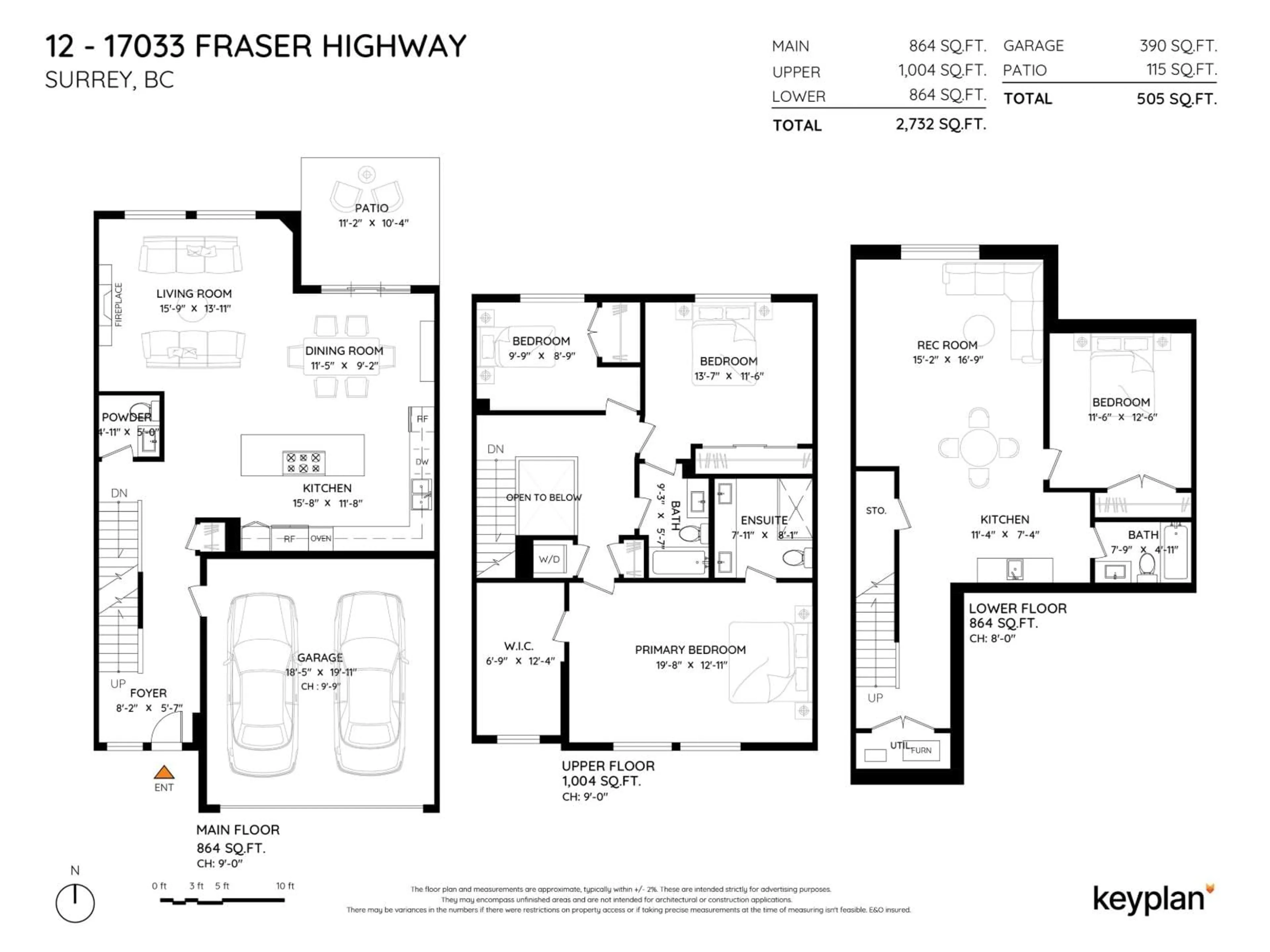 Floor plan for 12 - 17033 FRASER HIGHWAY, Surrey British Columbia V4N6V2