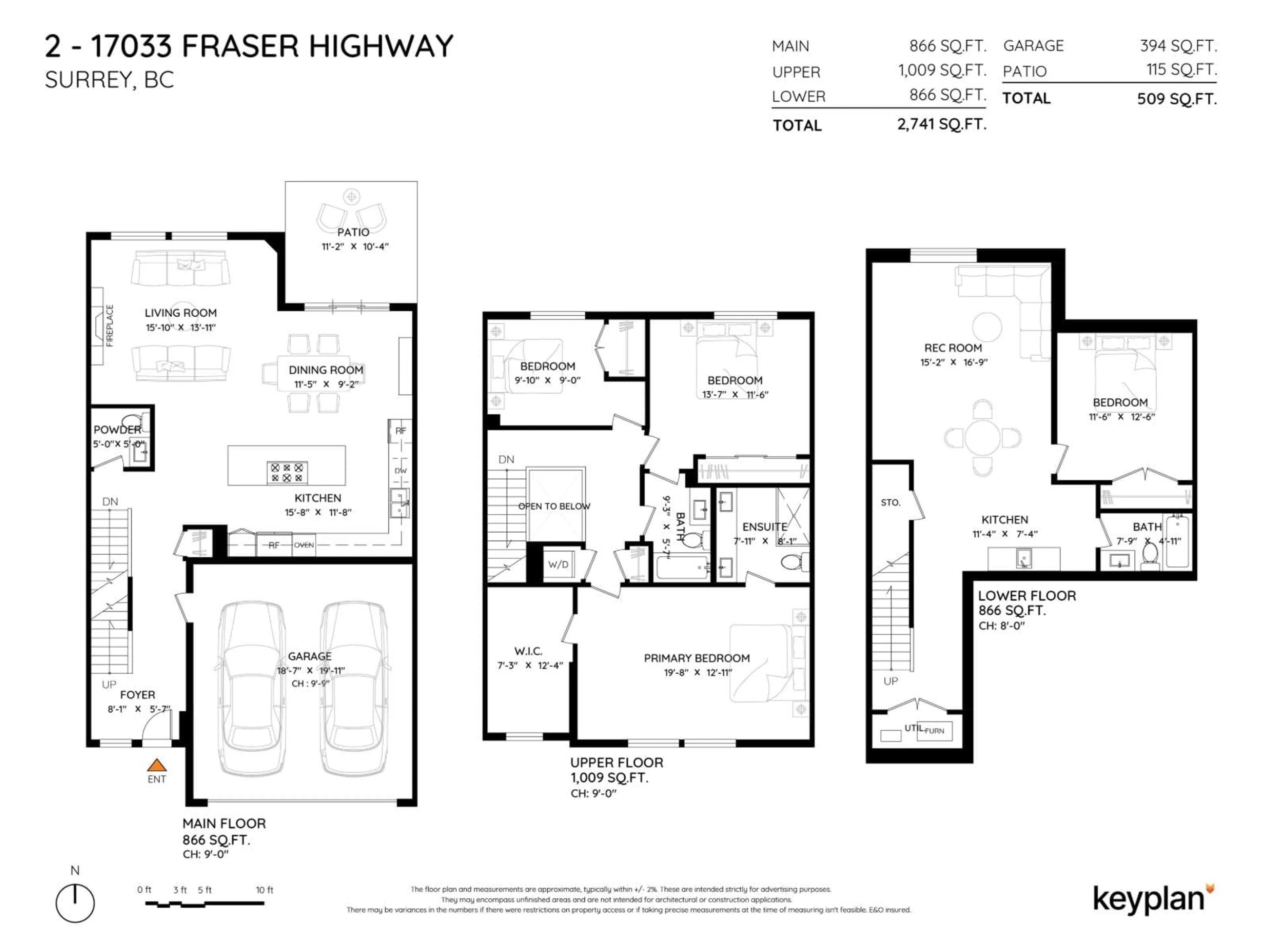Floor plan for 2 - 17033 FRASER HIGHWAY, Surrey British Columbia V4N6V2