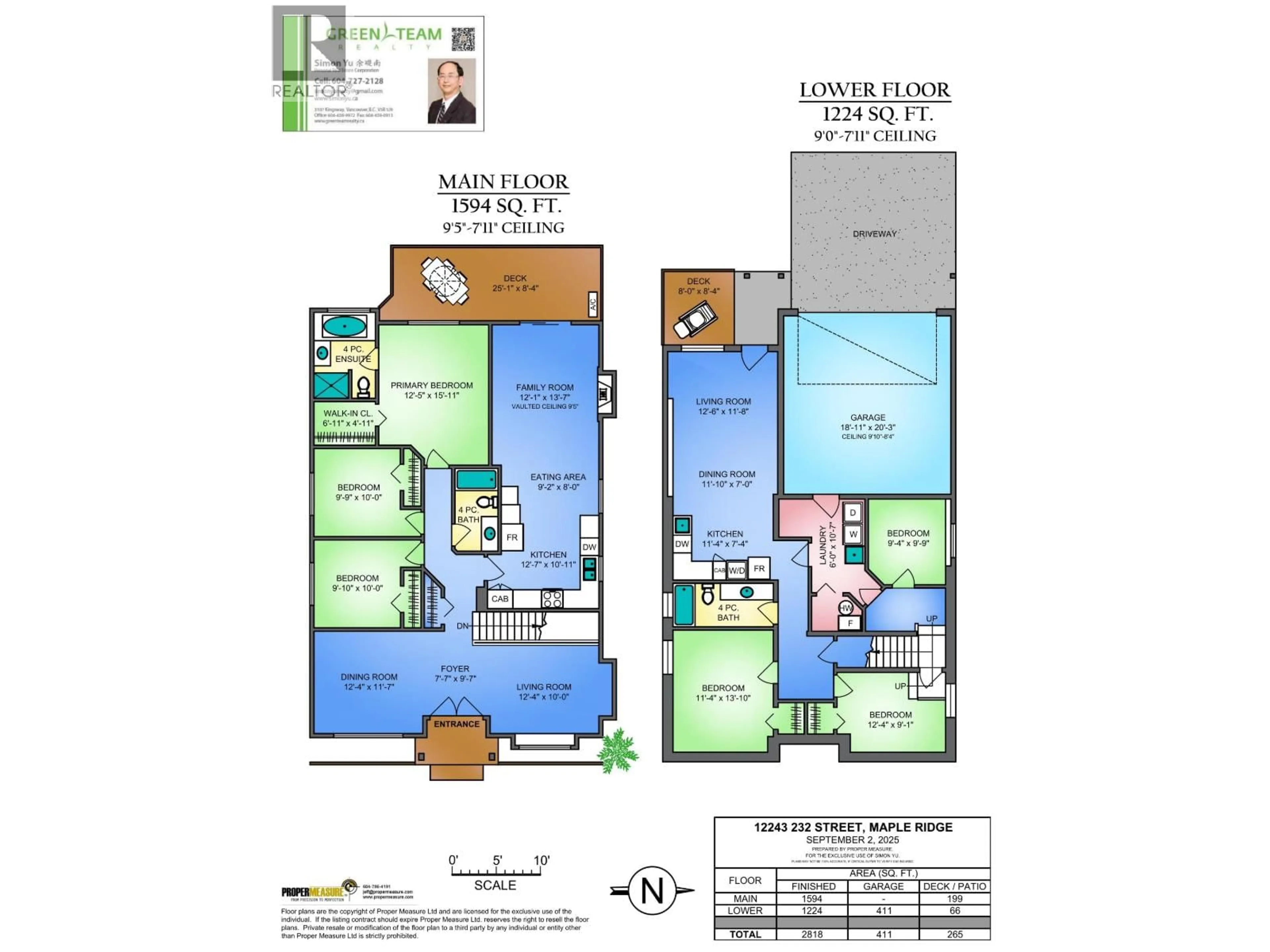 Floor plan for 12243 232 STREET, Maple Ridge British Columbia V2X6T4