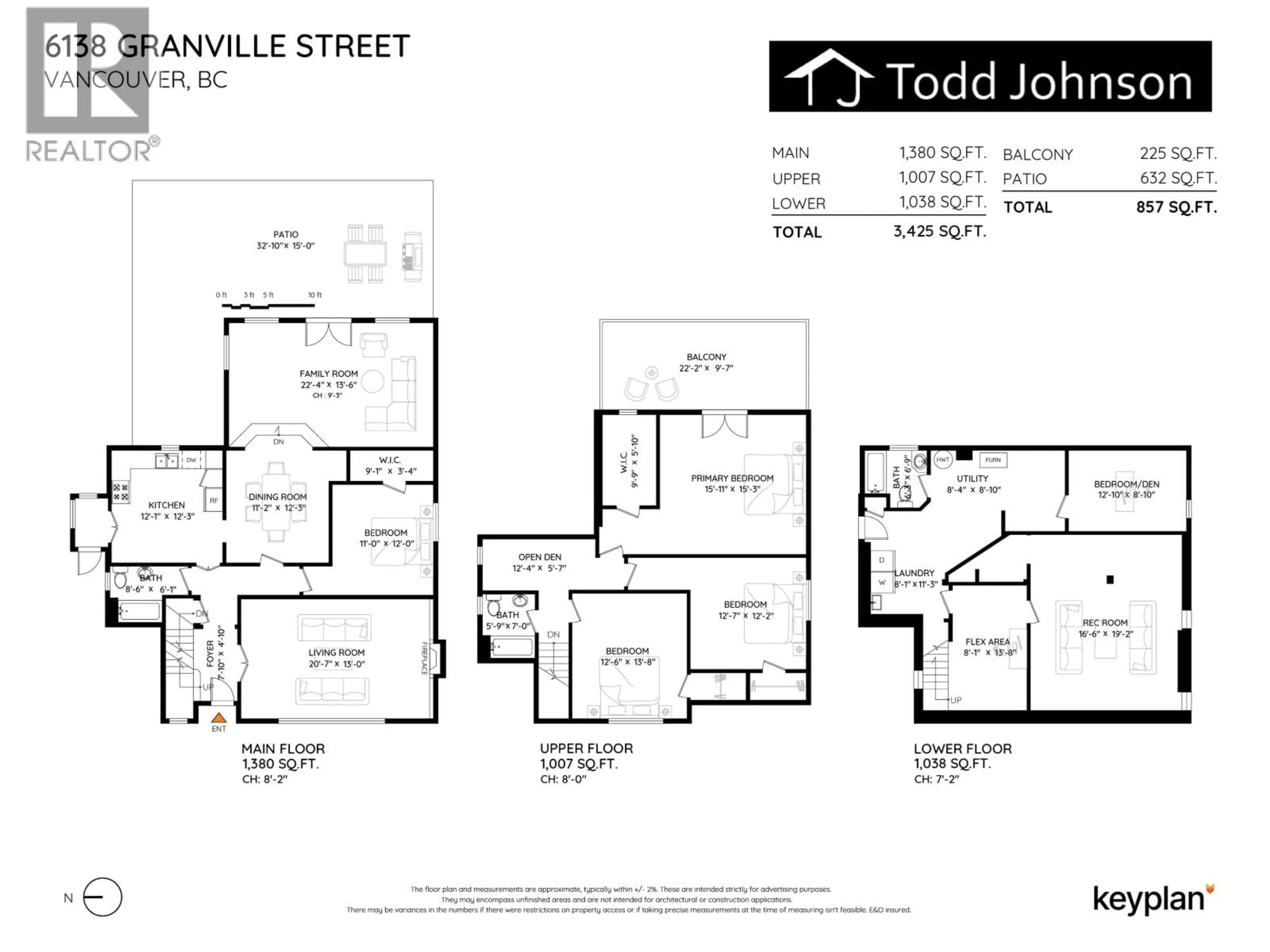 Floor plan for 6138 GRANVILLE STREET, Vancouver British Columbia V6M3E3