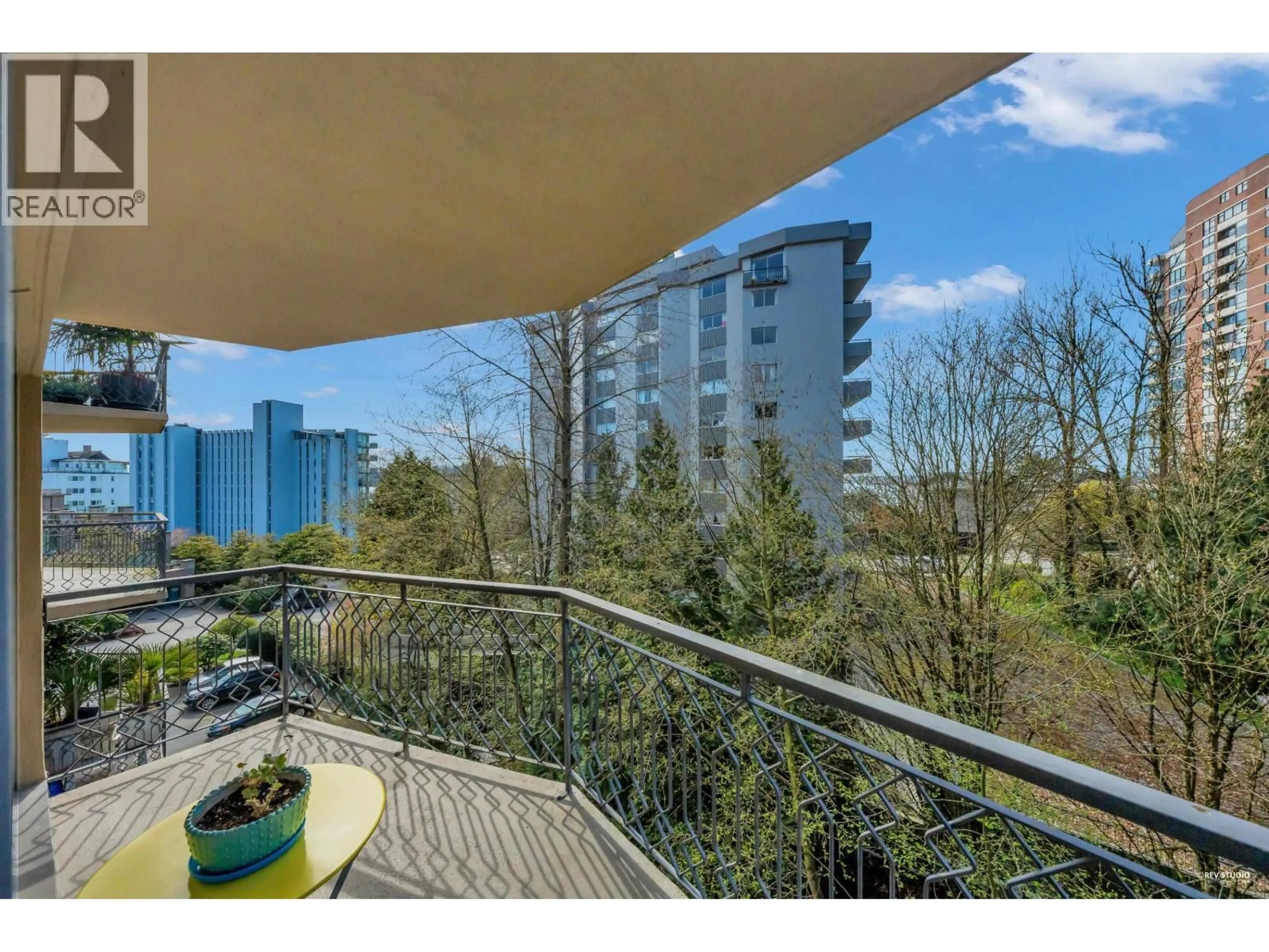 Balcony in the apartment, city buildings view from balcony for 404 - 1930 MARINE DRIVE, West Vancouver British Columbia V7V1J8
