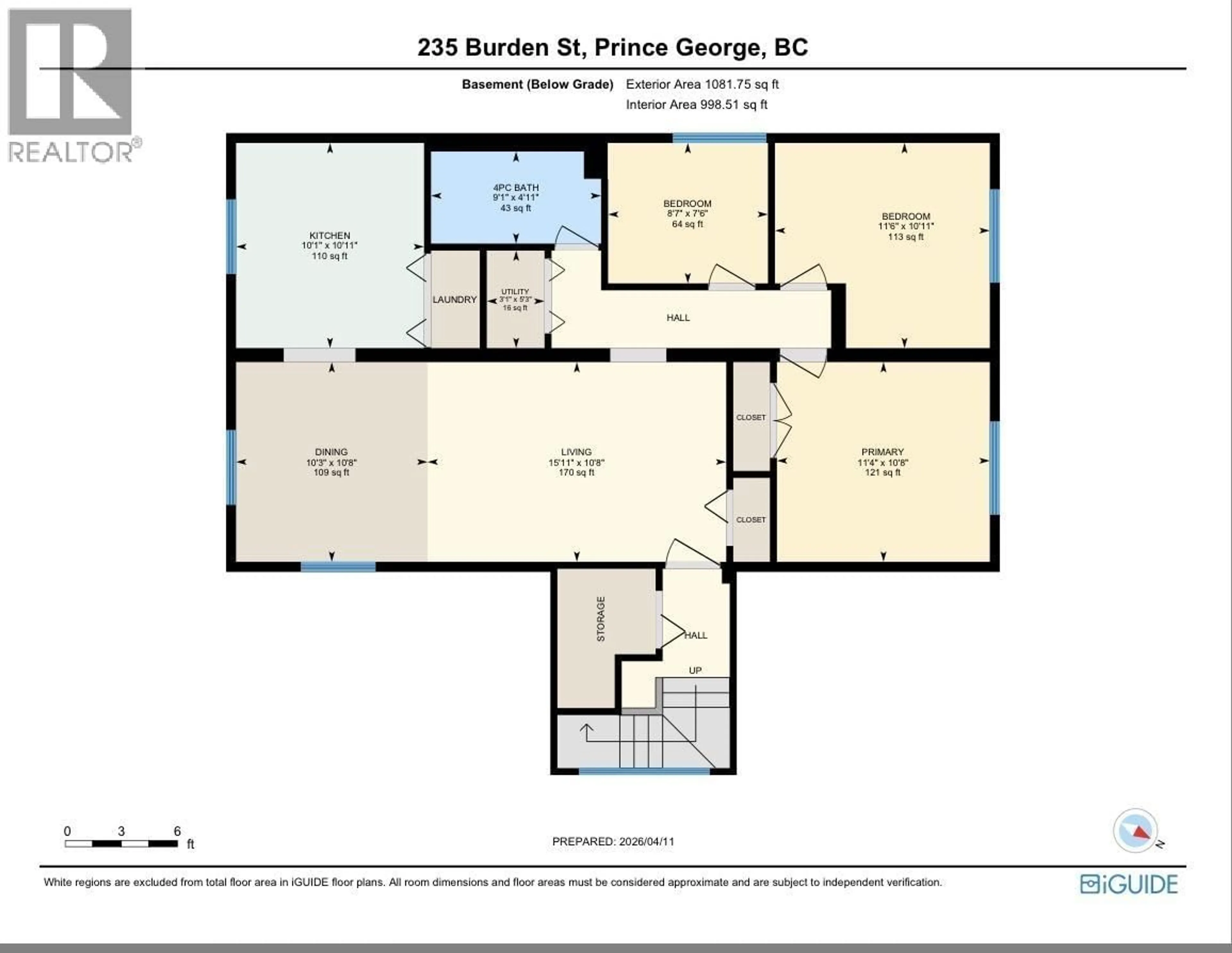 Floor plan for 235 BURDEN STREET, Prince George British Columbia V2M2H2