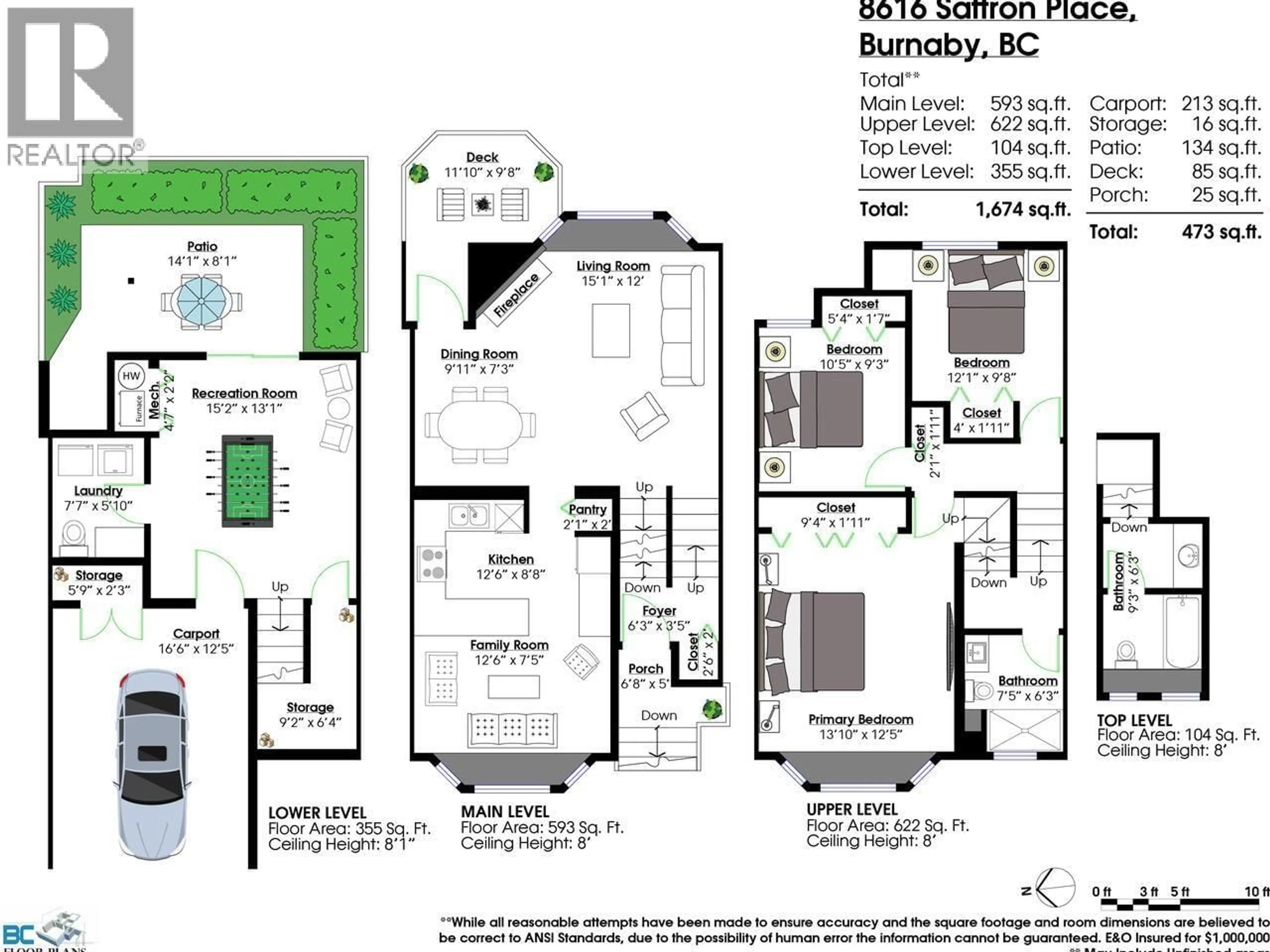 Floor plan for 8616 SAFFRON PLACE, Burnaby British Columbia V5A4H9