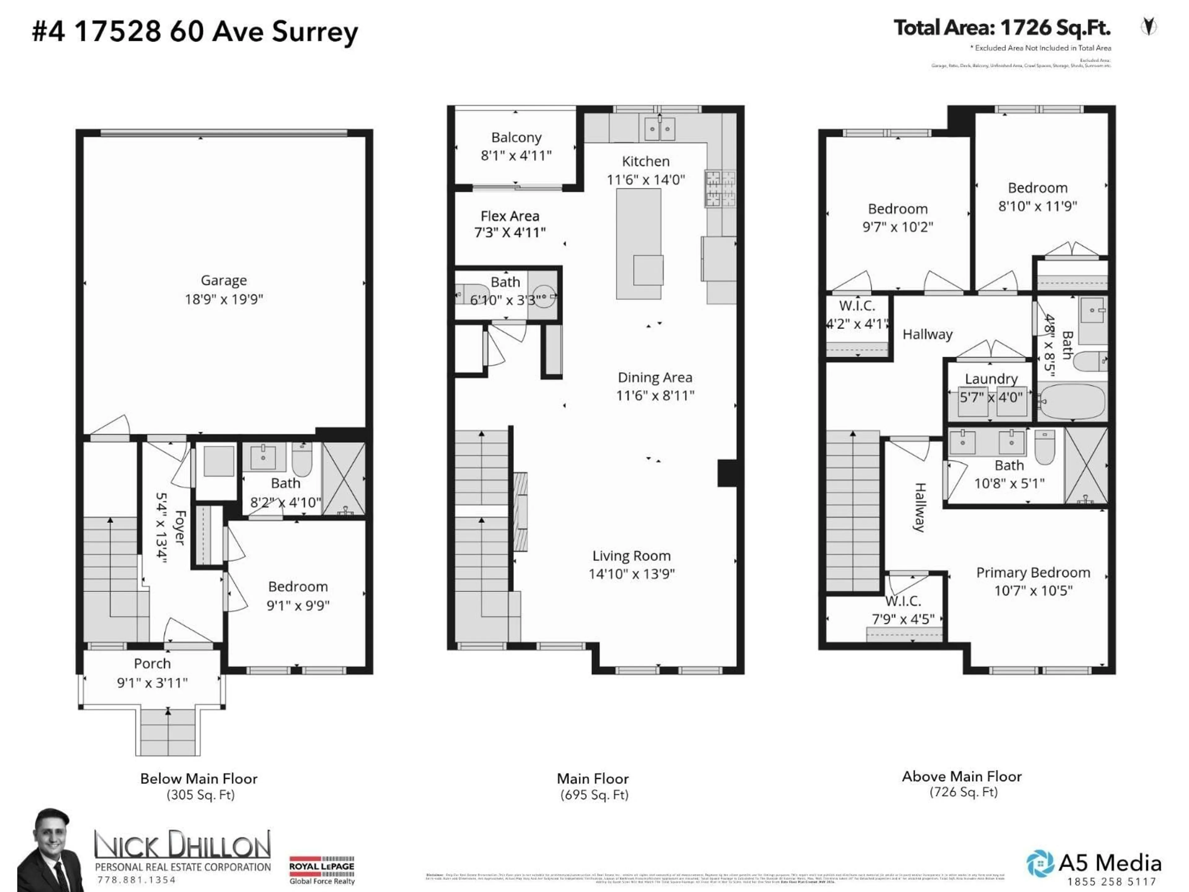 Floor plan for 4 - 17528 60 AVENUE, Surrey British Columbia V3S1T8