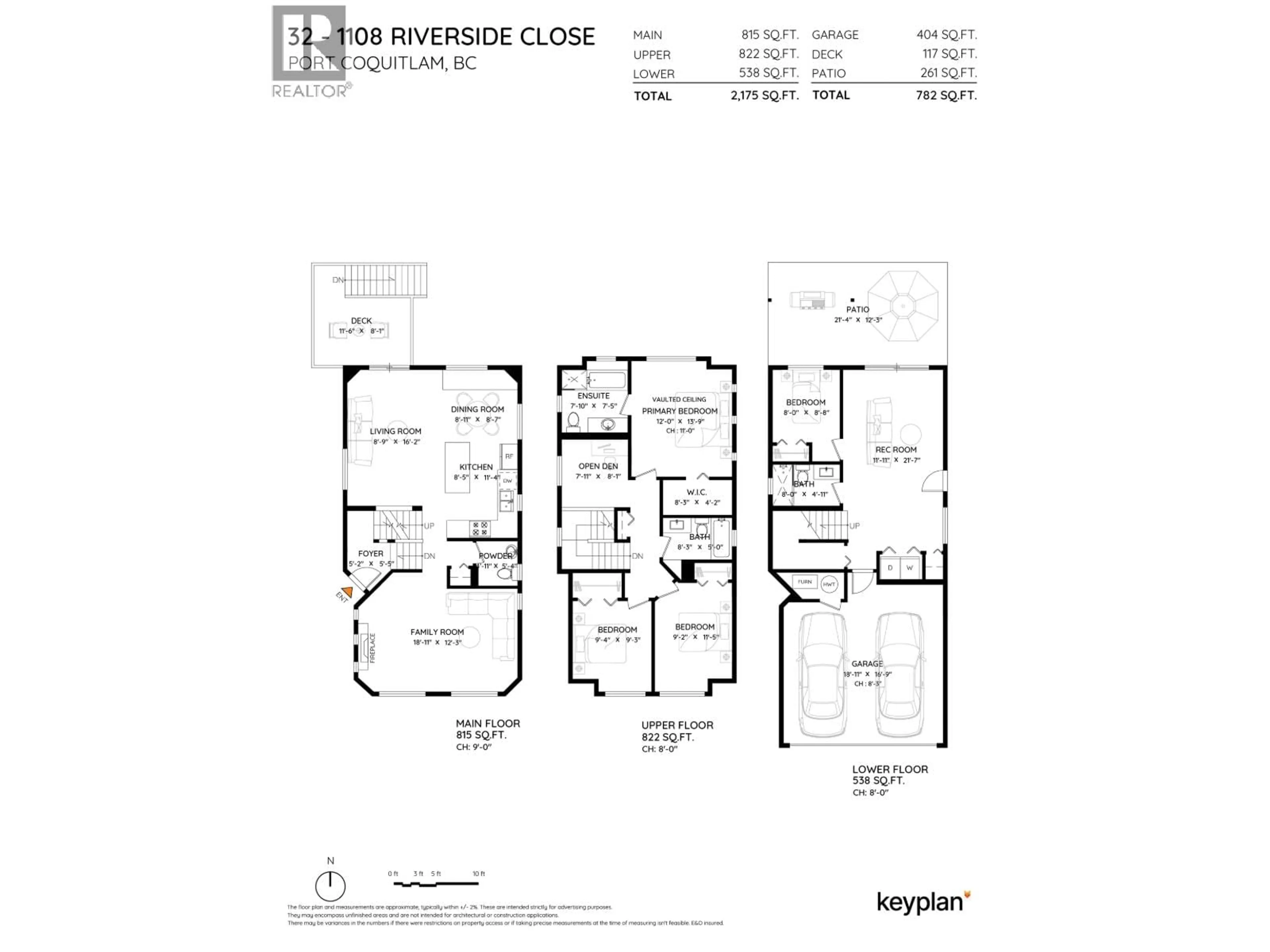 Floor plan for 32 - 1108 RIVERSIDE CLOSE, Port Coquitlam British Columbia V3B8C2