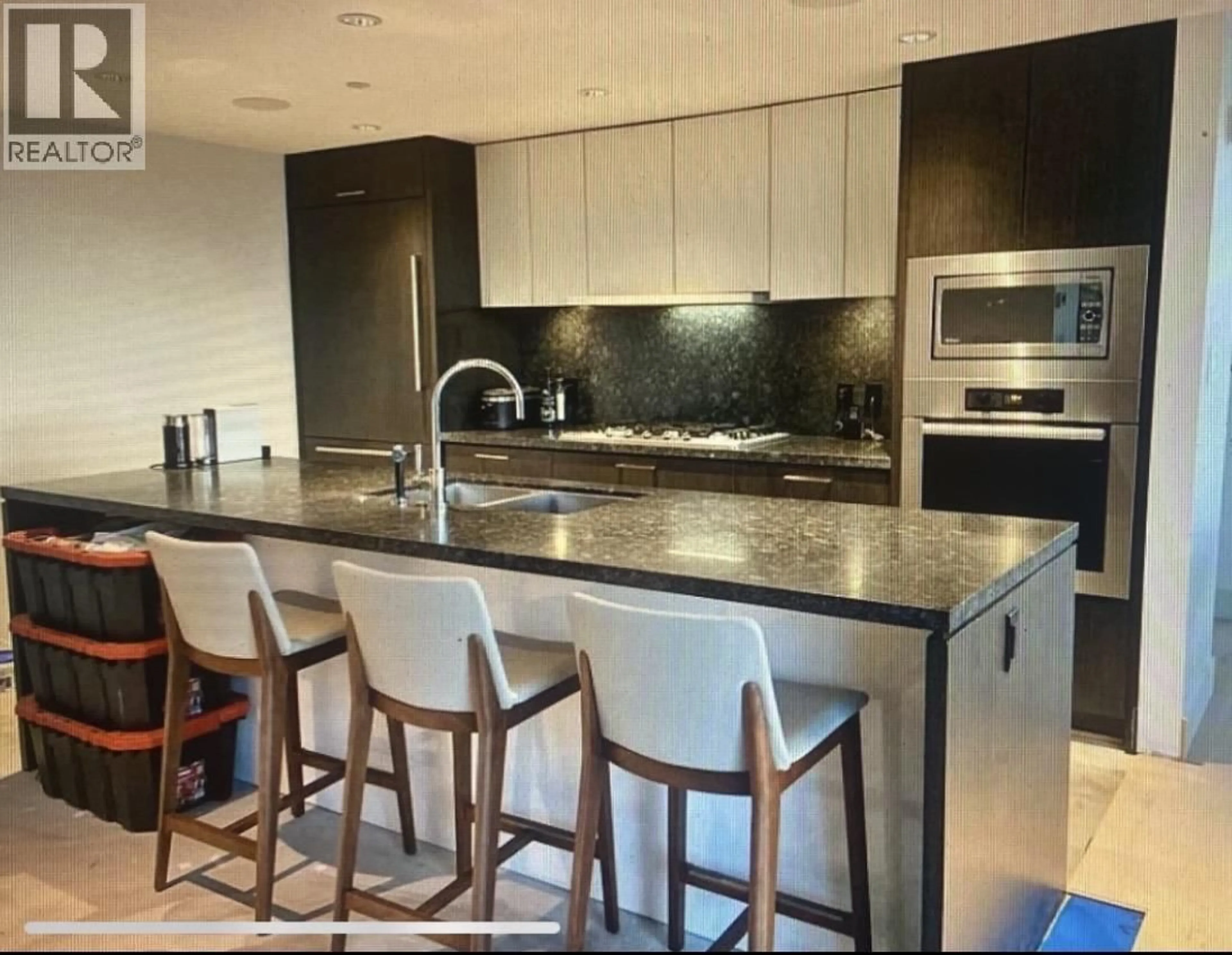 Contemporary kitchen, ceramic/tile floor for 205 - 120 4TH STREET, North Vancouver British Columbia V7L1H6