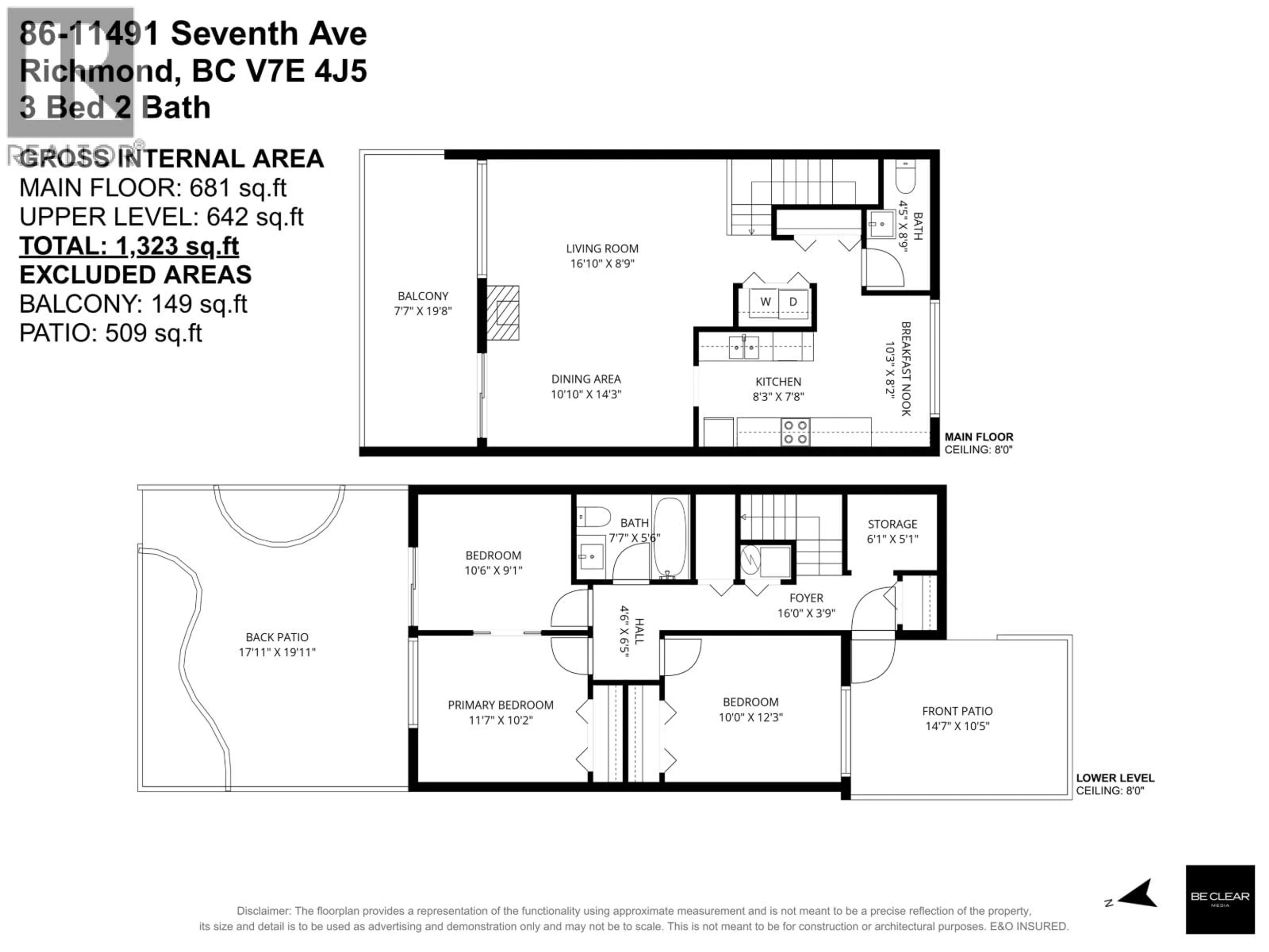 Floor plan for 86 - 11491 7TH AVENUE, Richmond British Columbia V7E4J5