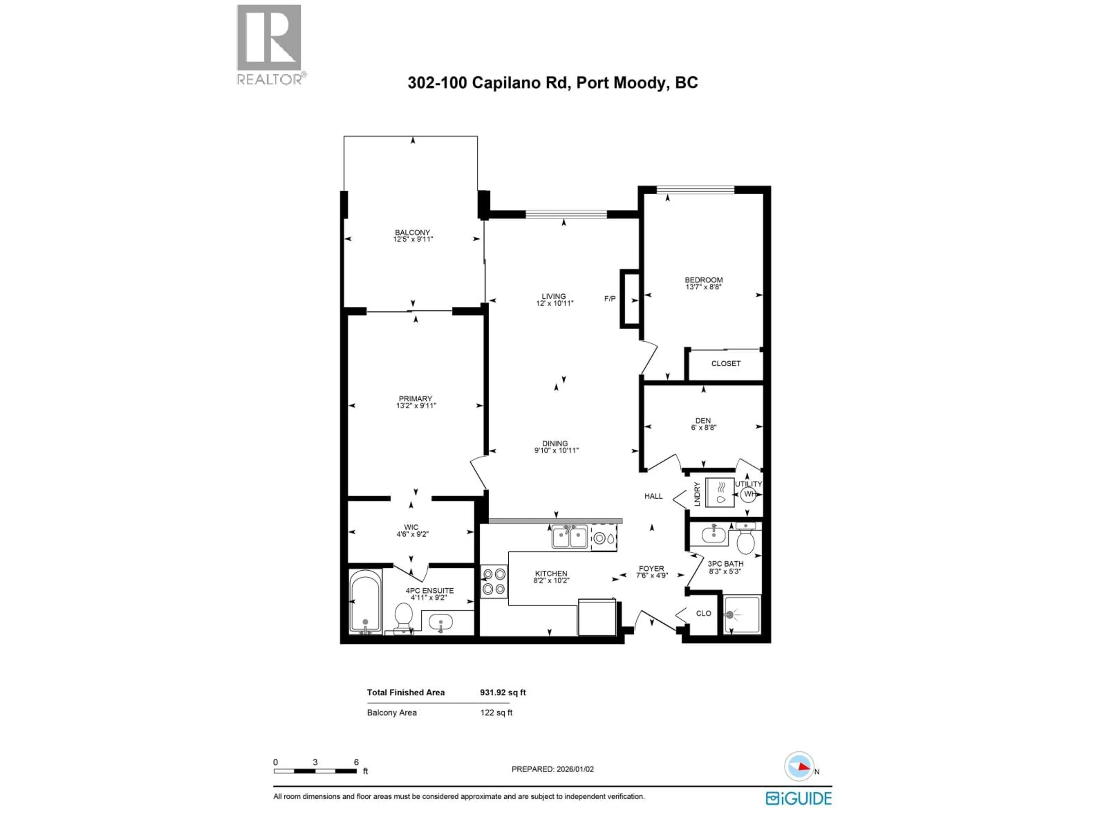 Floor plan for 302 - 100 CAPILANO ROAD, Port Moody British Columbia V3H5M9
