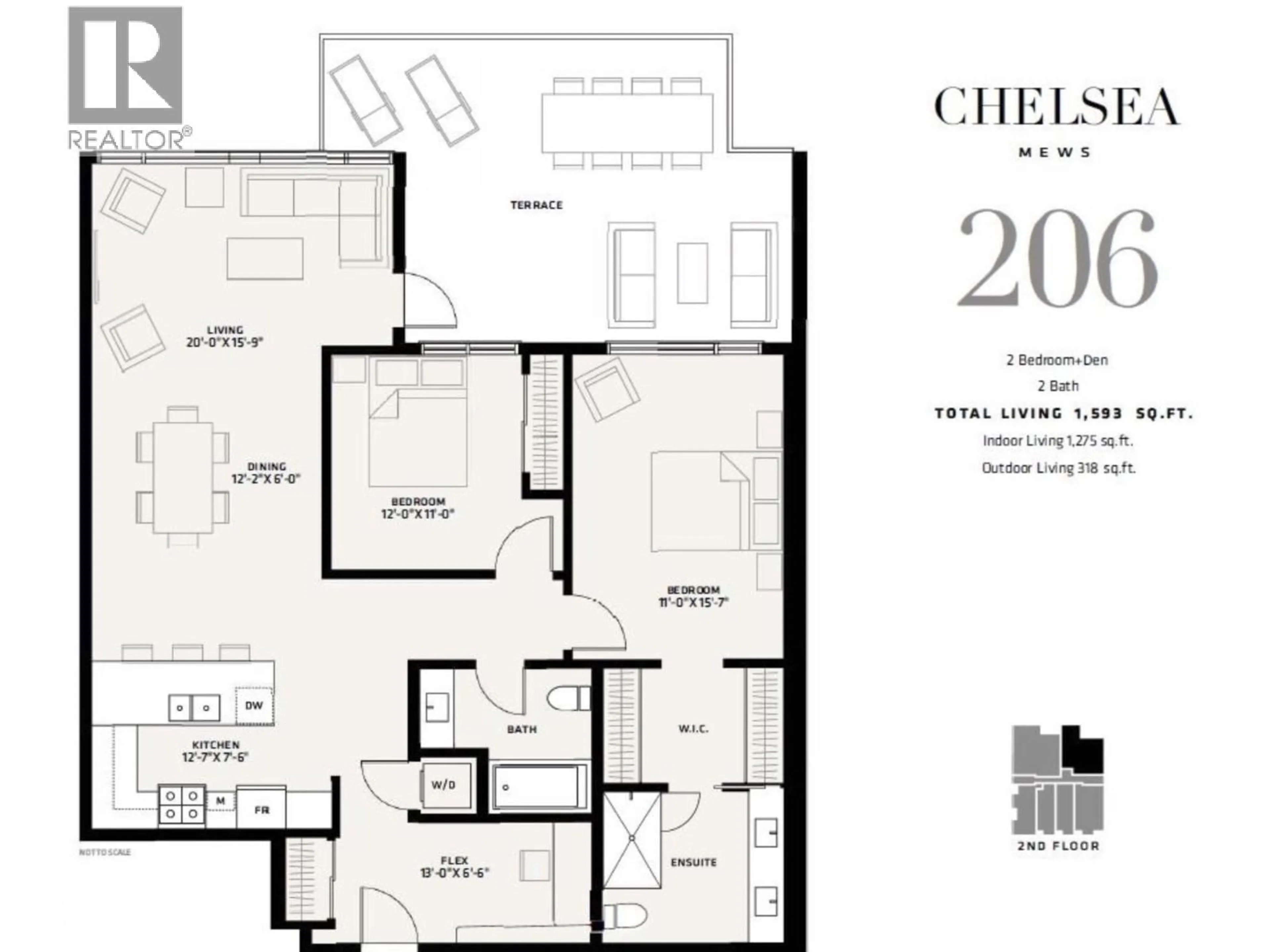 Floor plan for 206 - 1591 BOWSER AVENUE, North Vancouver British Columbia V7P2Y4