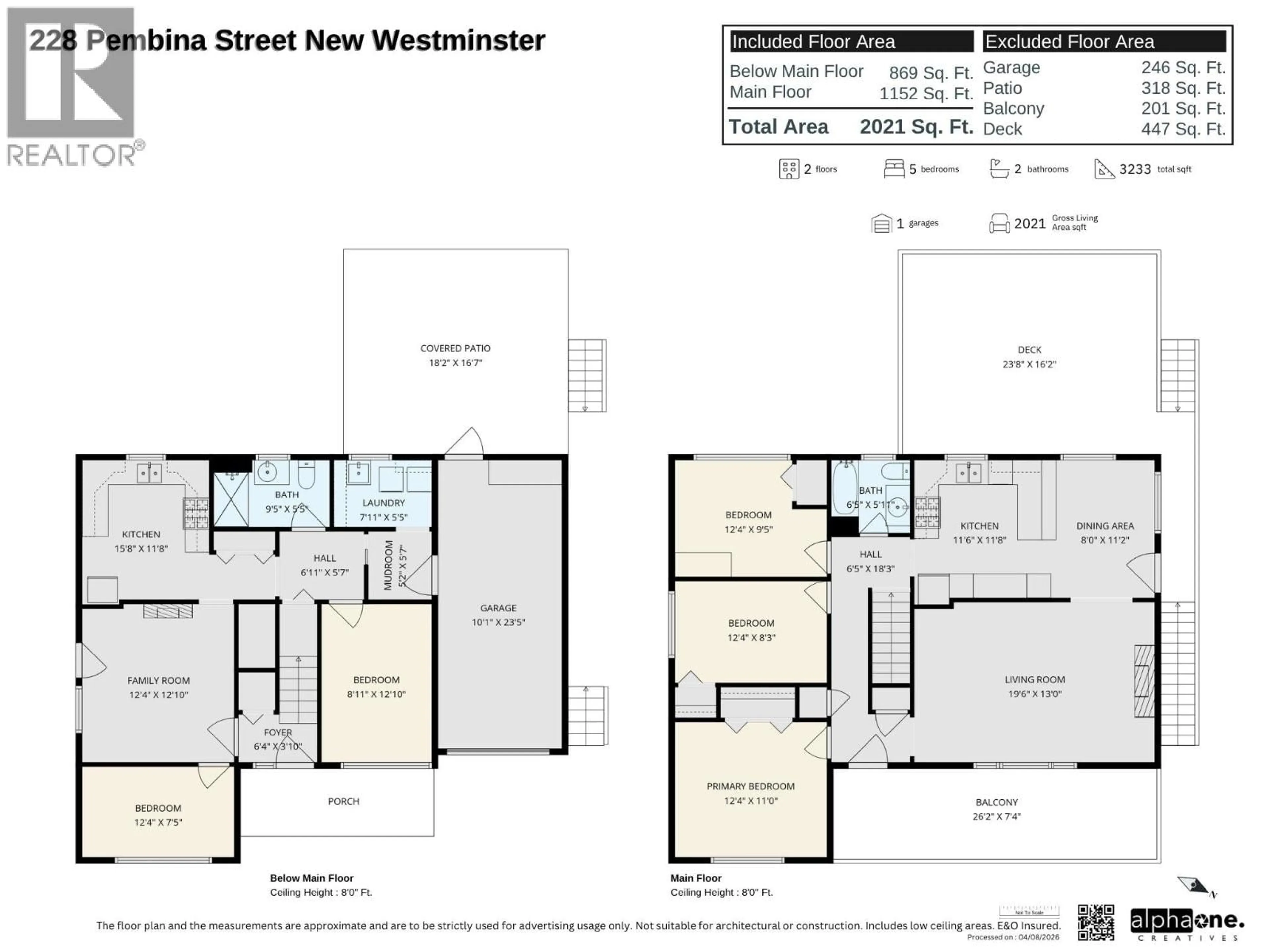 Floor plan for 228 PEMBINA STREET, New Westminster British Columbia V3M5J4