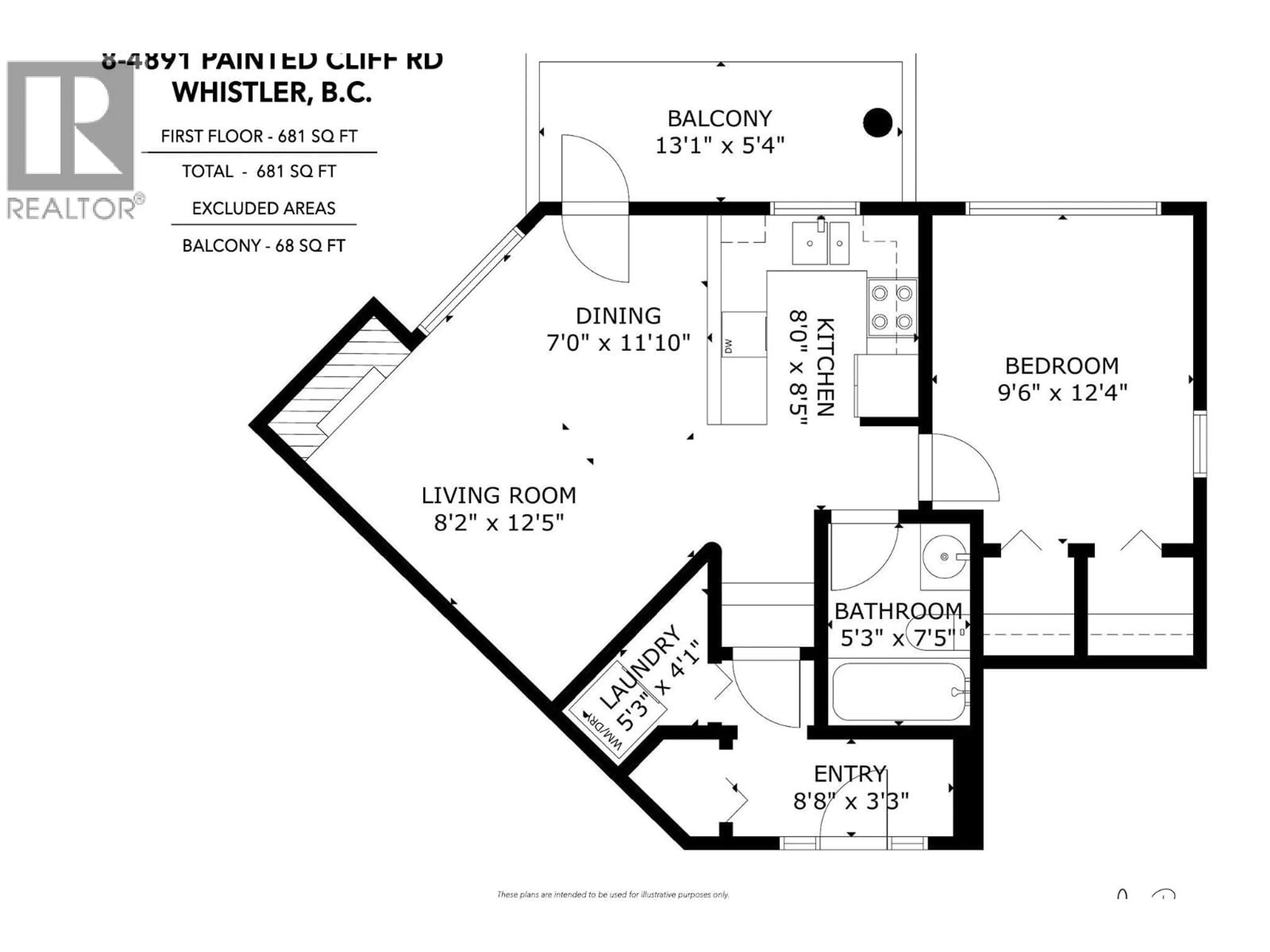 Floor plan for 8 - 4891 PAINTED CLIFF ROAD, Whistler British Columbia V0N1B4