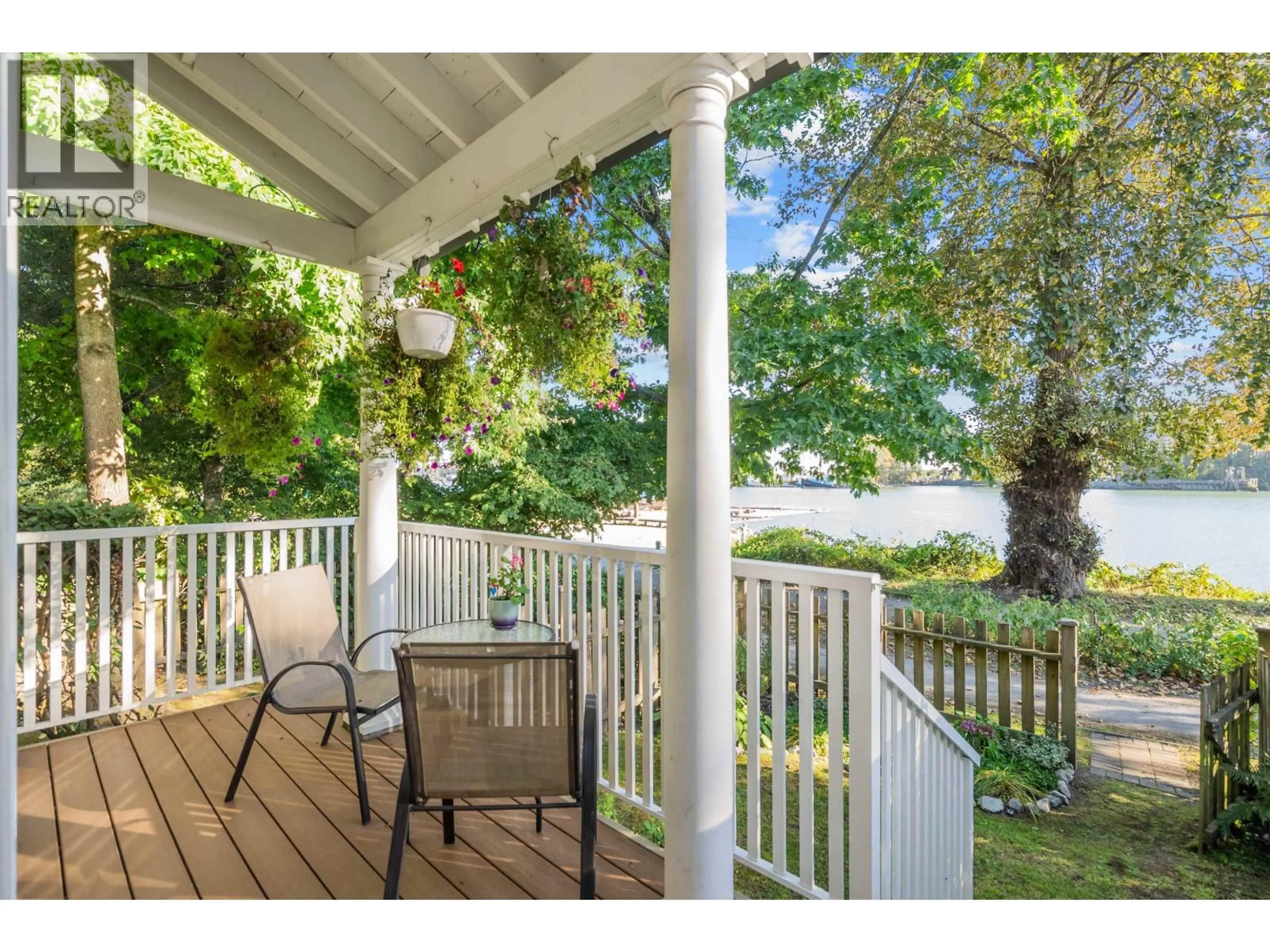 Patio, water/lake/river/ocean view for 1 - 8581 JELLICOE STREET, Vancouver British Columbia V5S4T5