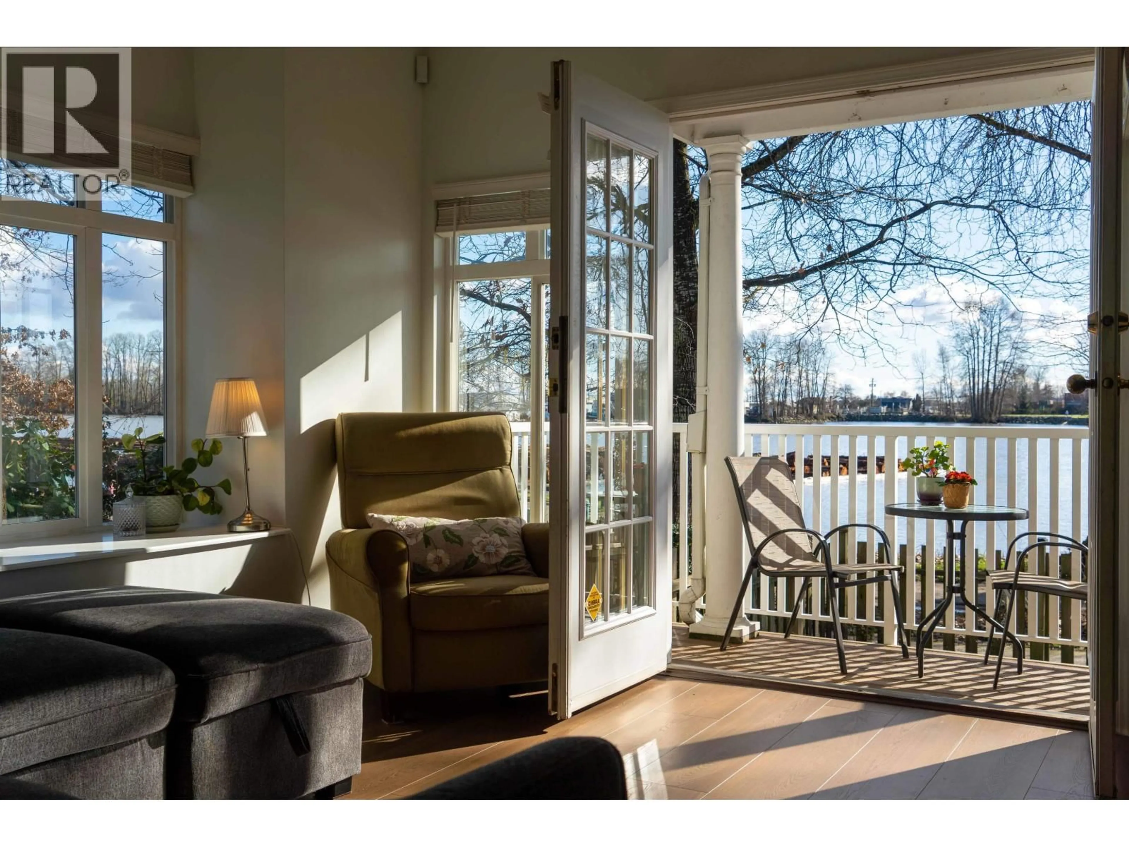 Balcony in the apartment, water/lake/river/ocean view for 1 - 8581 JELLICOE STREET, Vancouver British Columbia V5S4T5