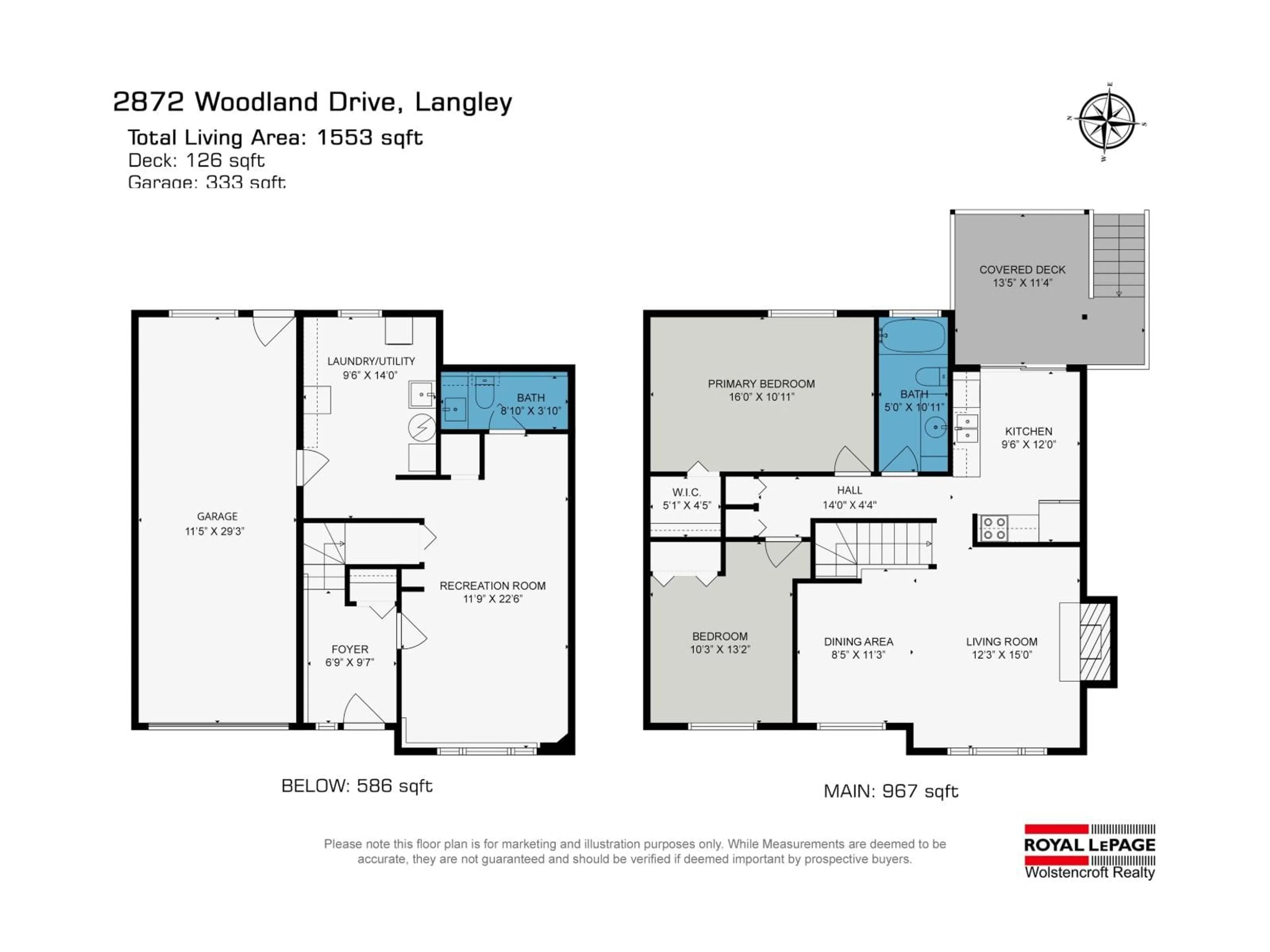 Floor plan for 2872 WOODLAND DRIVE, Langley British Columbia V2Y1G3