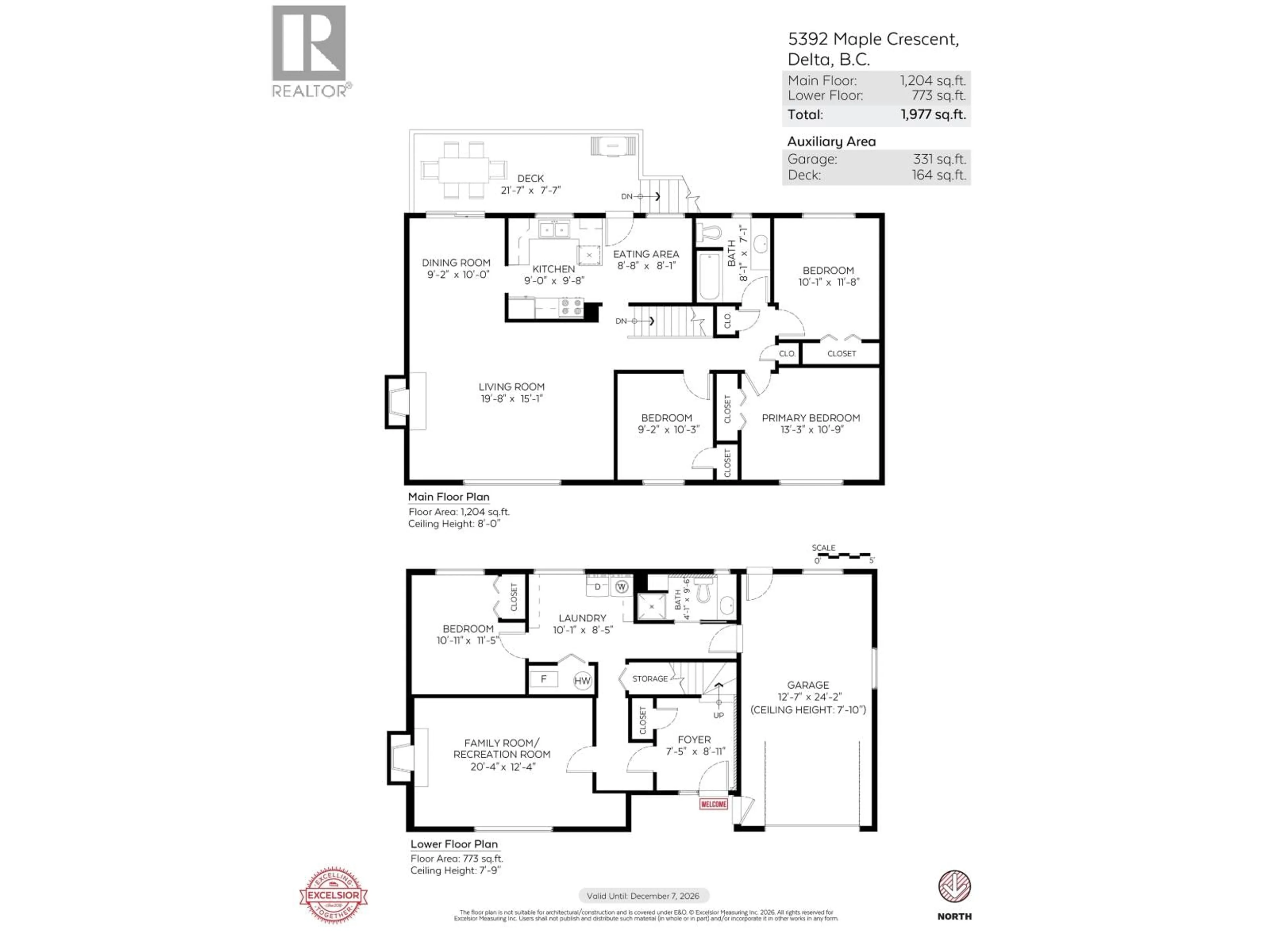 Floor plan for 5392 MAPLE CRESCENT, Delta British Columbia V4K1G2