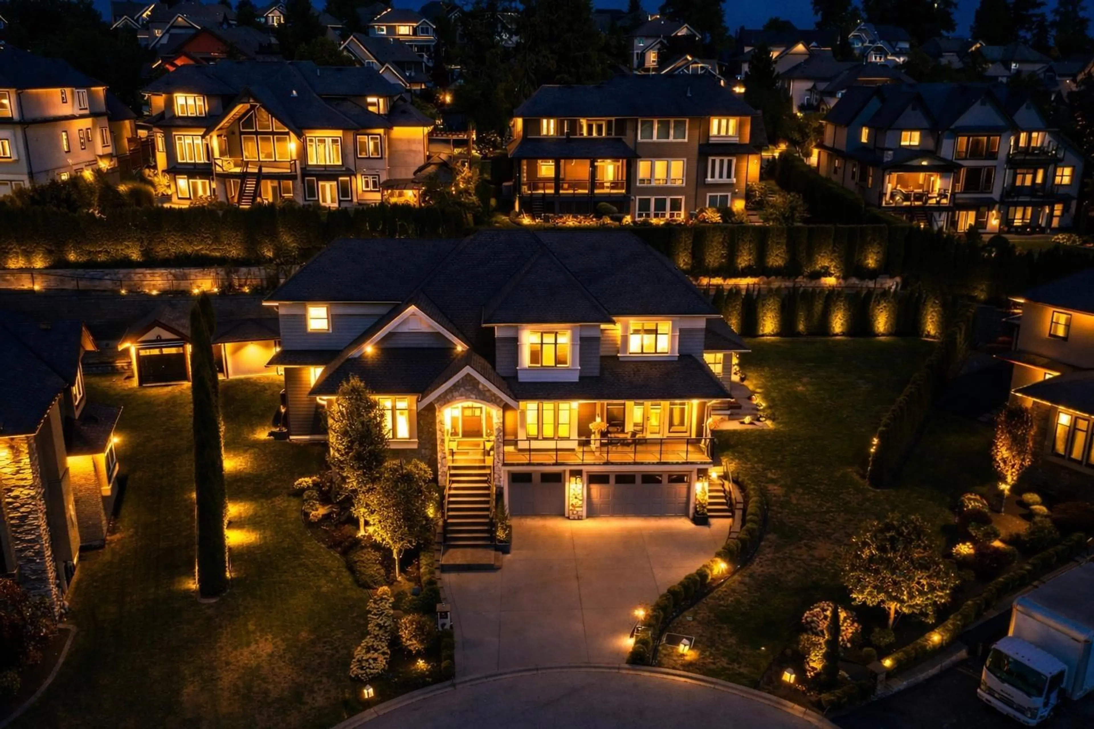 A pic from outside/outdoor area/front of a property/back of a property/a pic from drone, mountain view for 16521 58 AVENUE, Surrey British Columbia V3S6P8