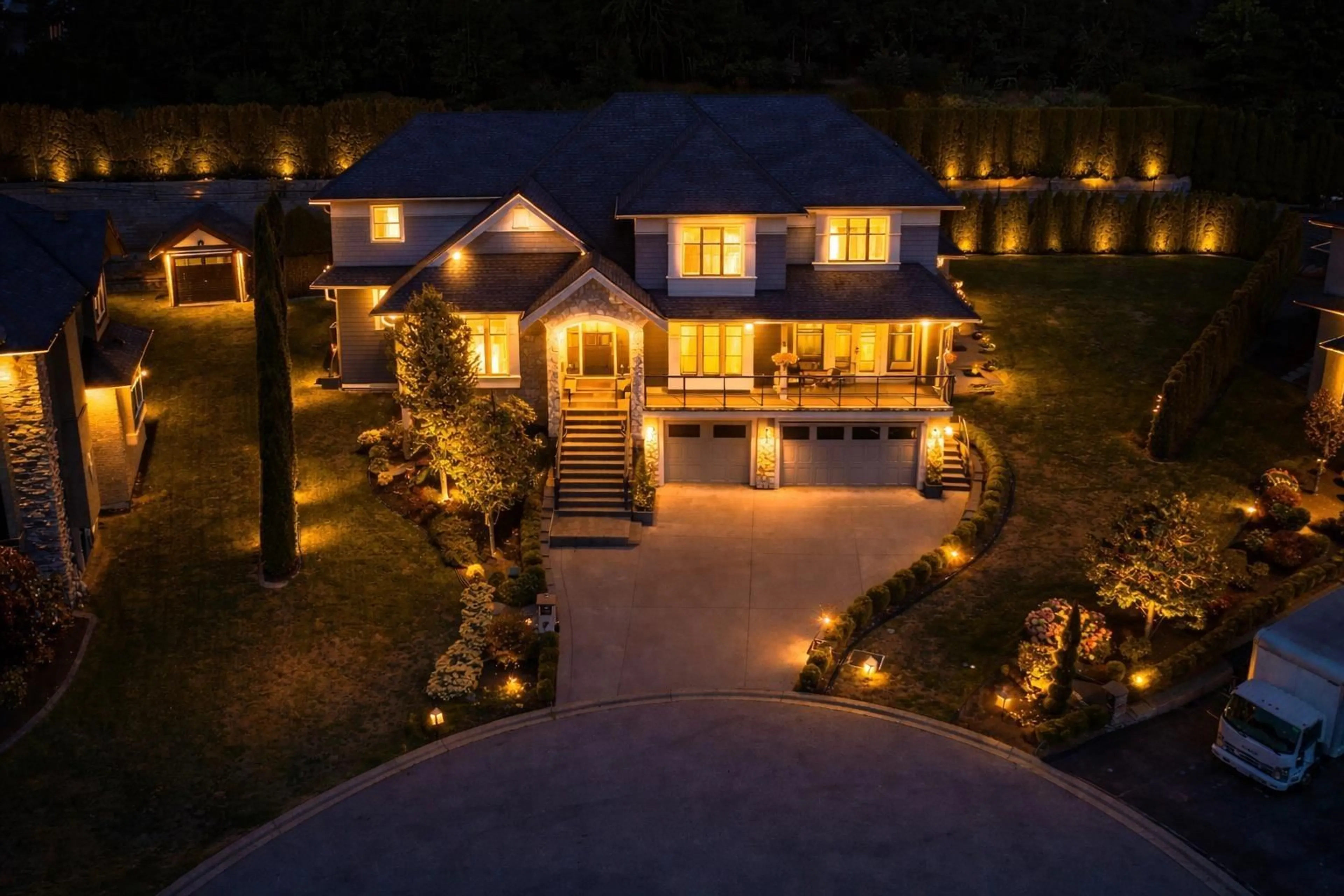 A pic from outside/outdoor area/front of a property/back of a property/a pic from drone, mountain view for 16521 58 AVENUE, Surrey British Columbia V3S6P8