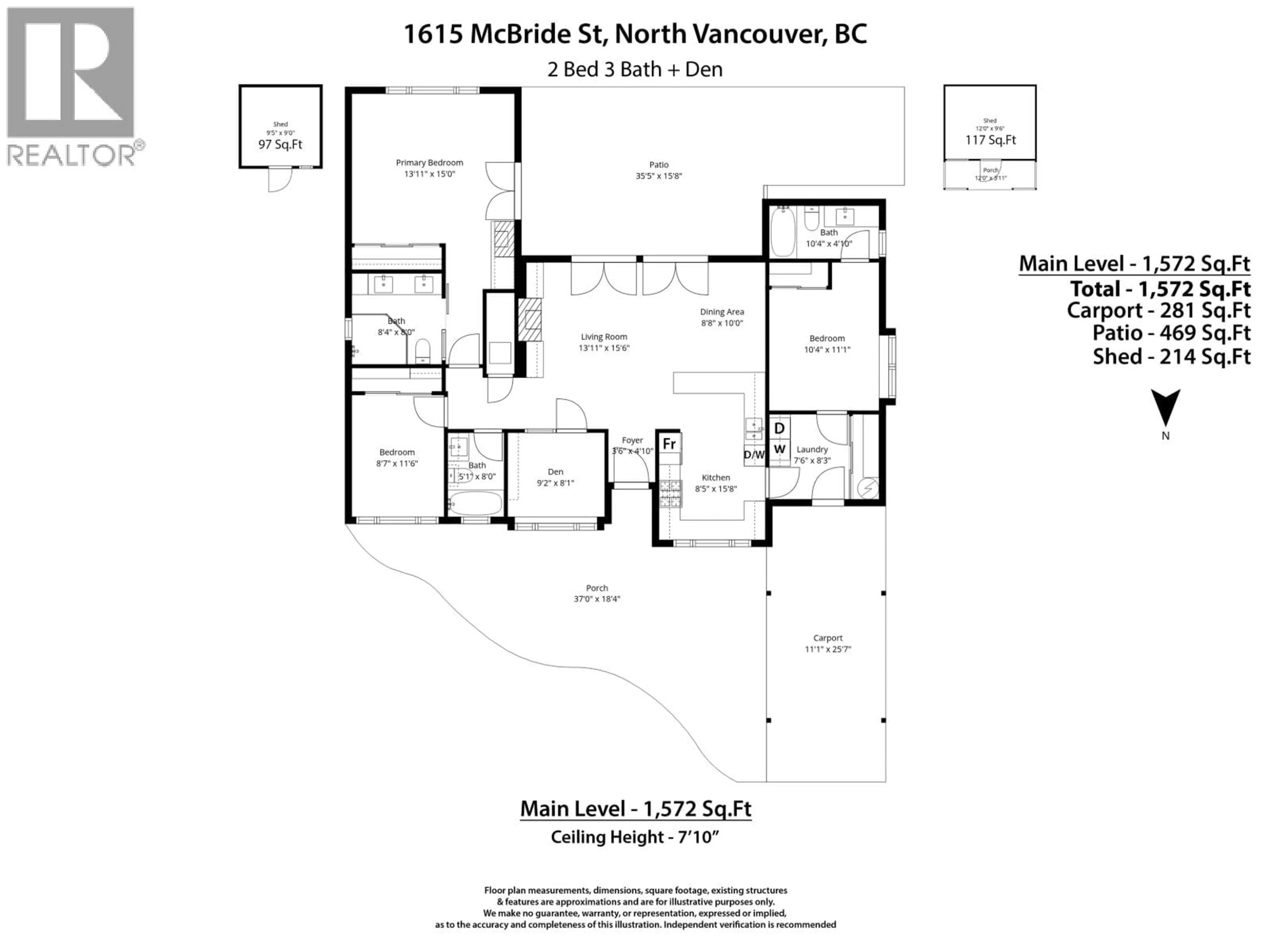 Floor plan for 1615 MCBRIDE STREET, North Vancouver British Columbia V7P1G5