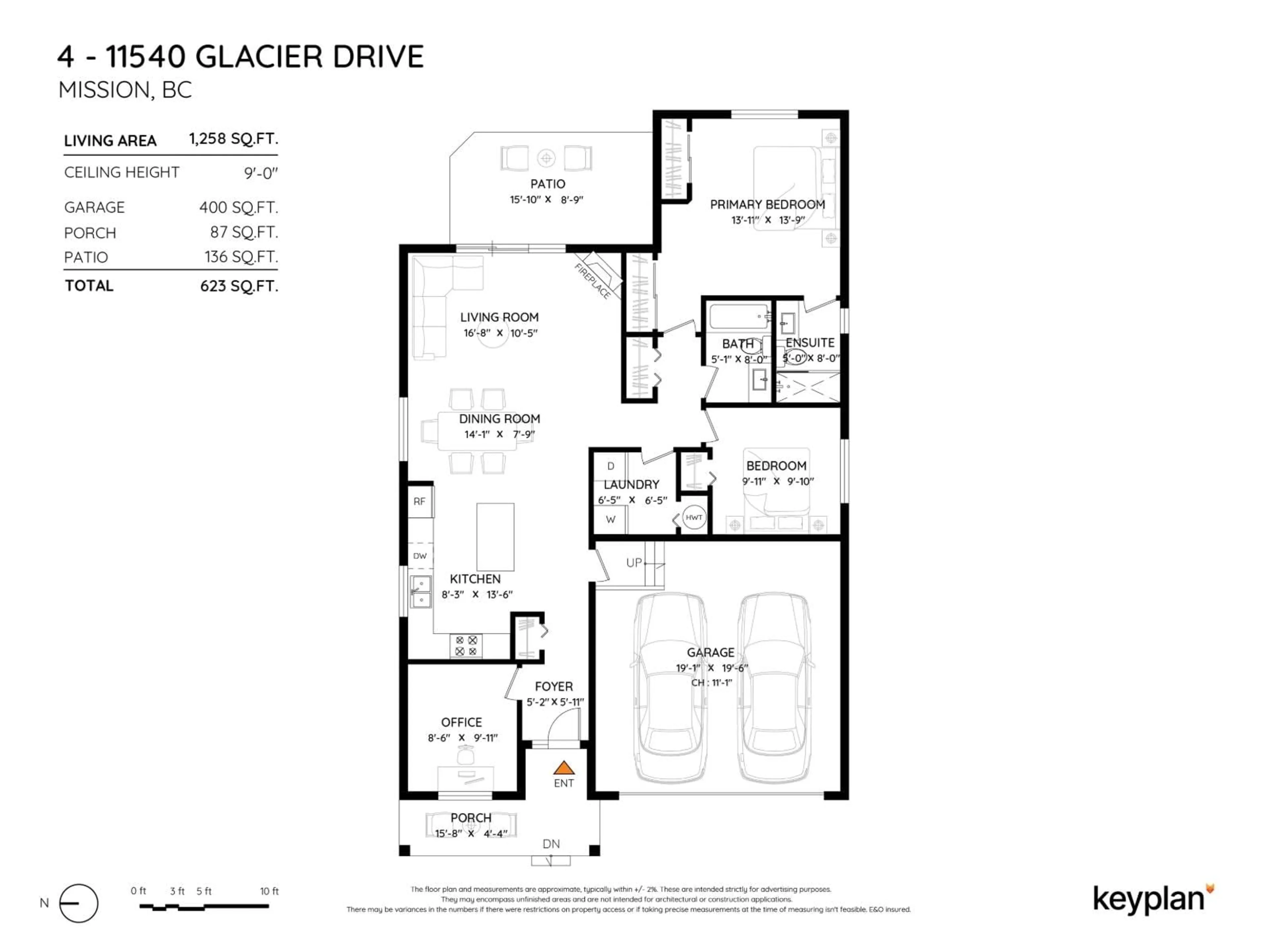 Floor plan for 4 - 11540 GLACIER DRIVE, Mission British Columbia V4S1C9