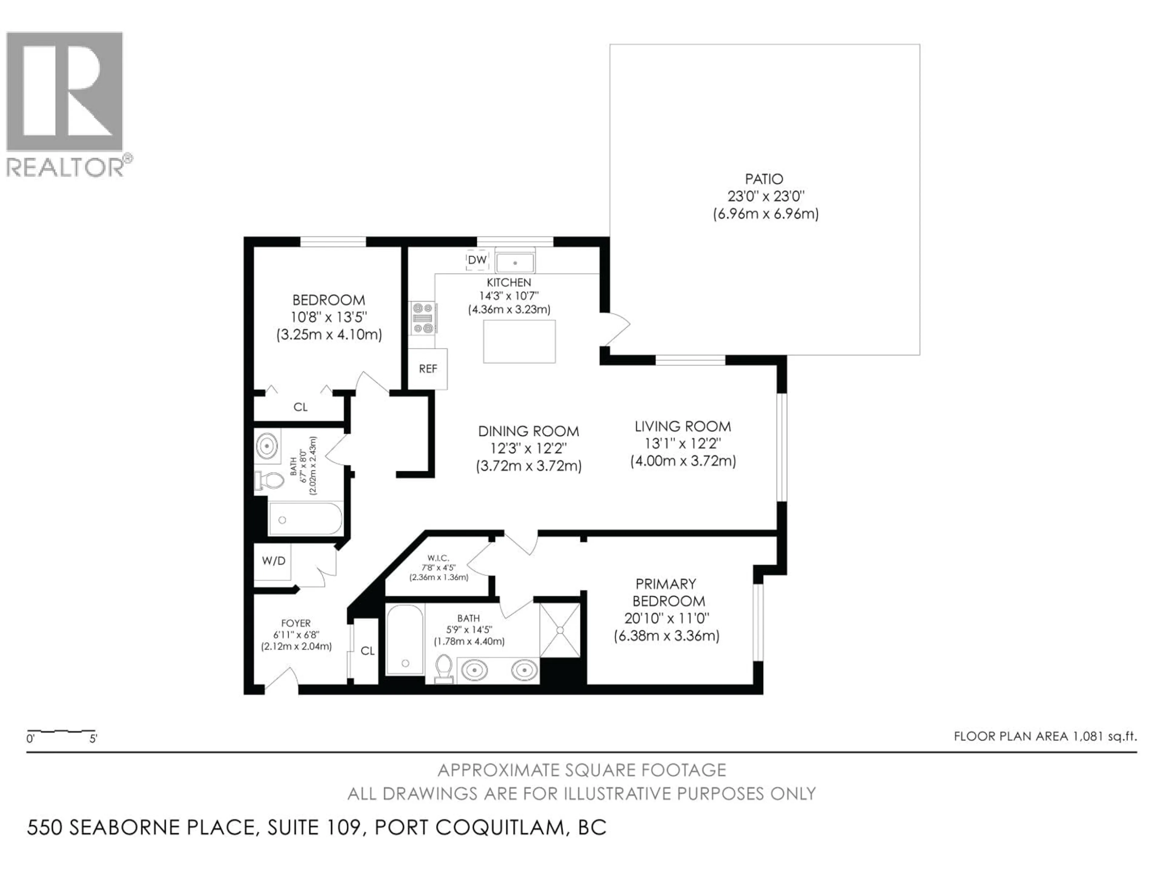 Floor plan for 109 - 550 SEABORNE PLACE, Port Coquitlam British Columbia V3B0L3