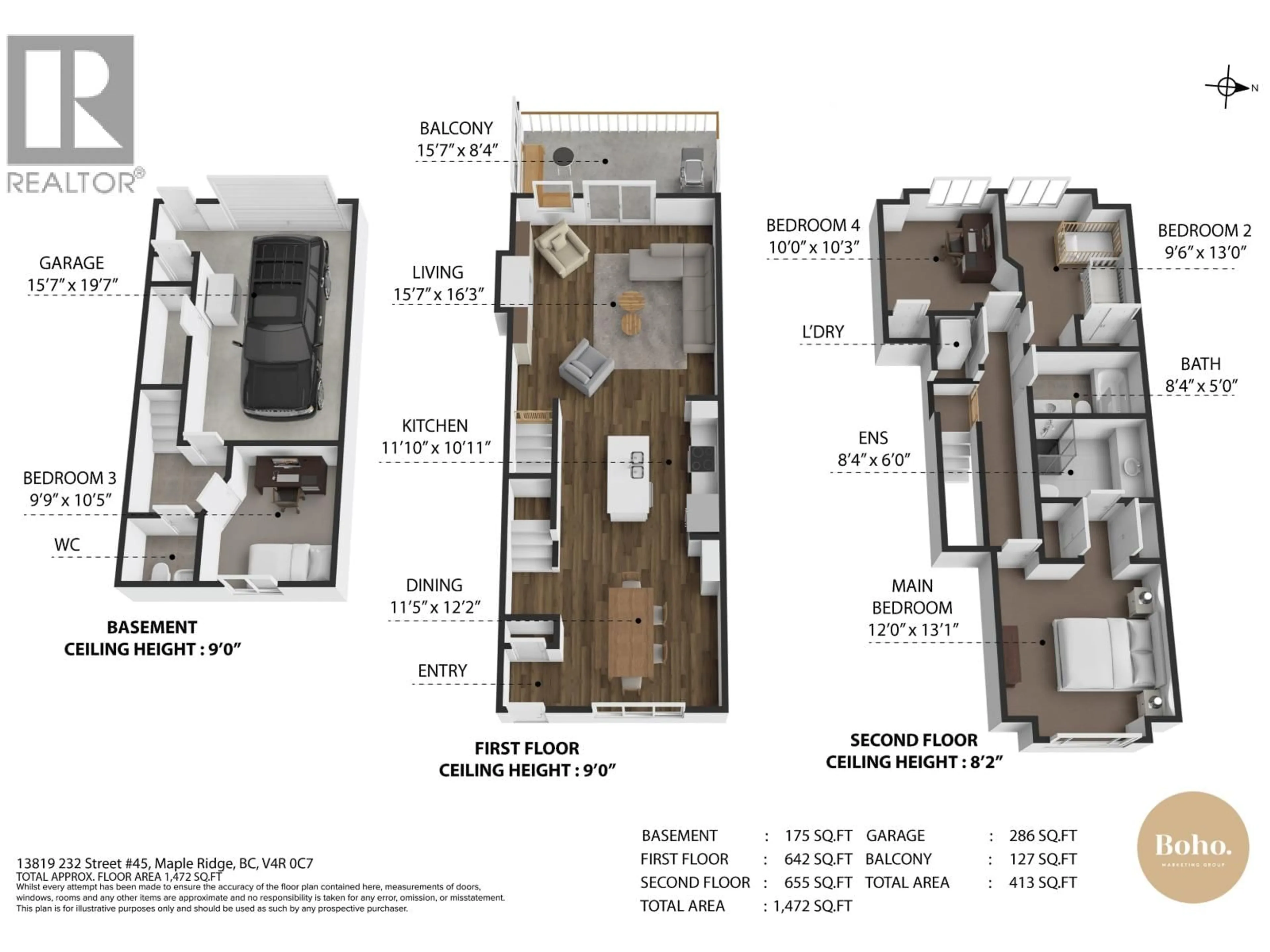 Floor plan for 45 - 13819 232 STREET, Maple Ridge British Columbia V4R0C7