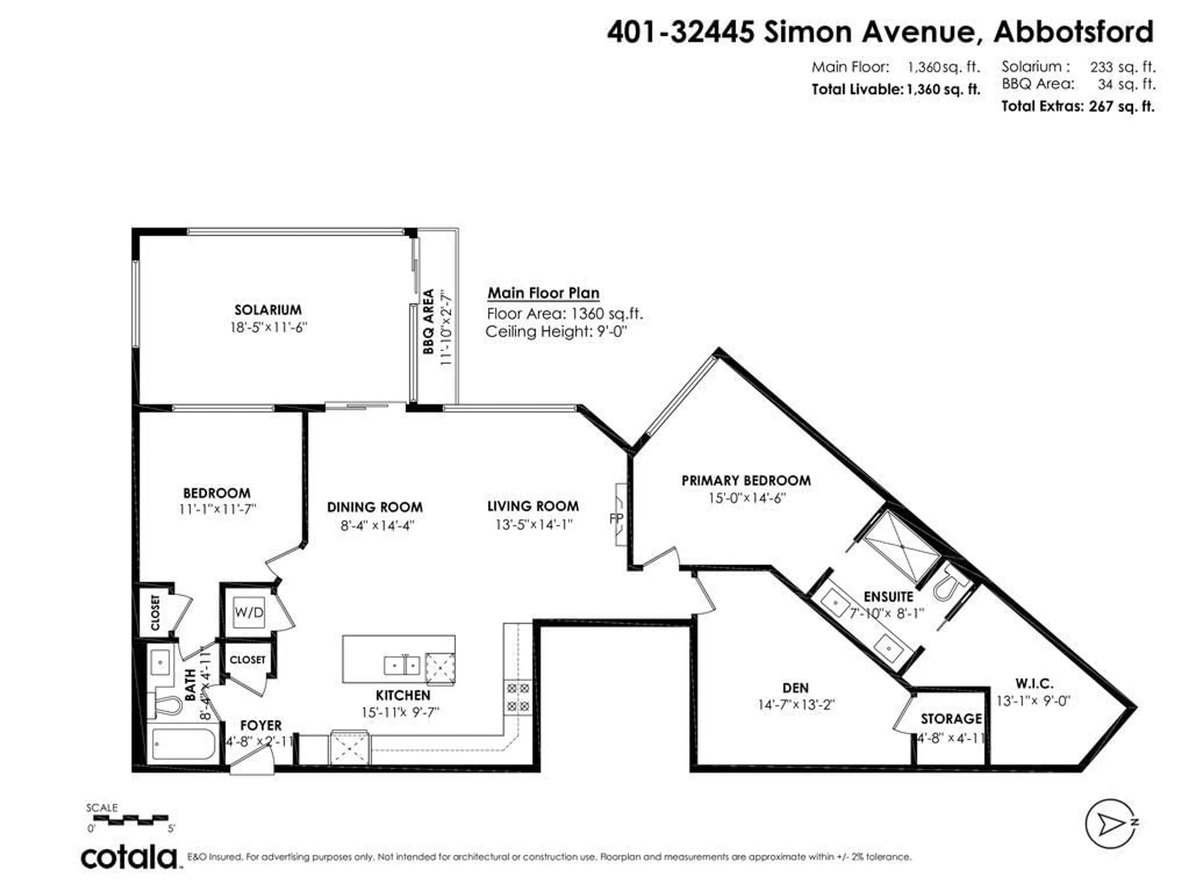 Floor plan for 401 - 32445 SIMON AVENUE, Abbotsford British Columbia V2T0G7